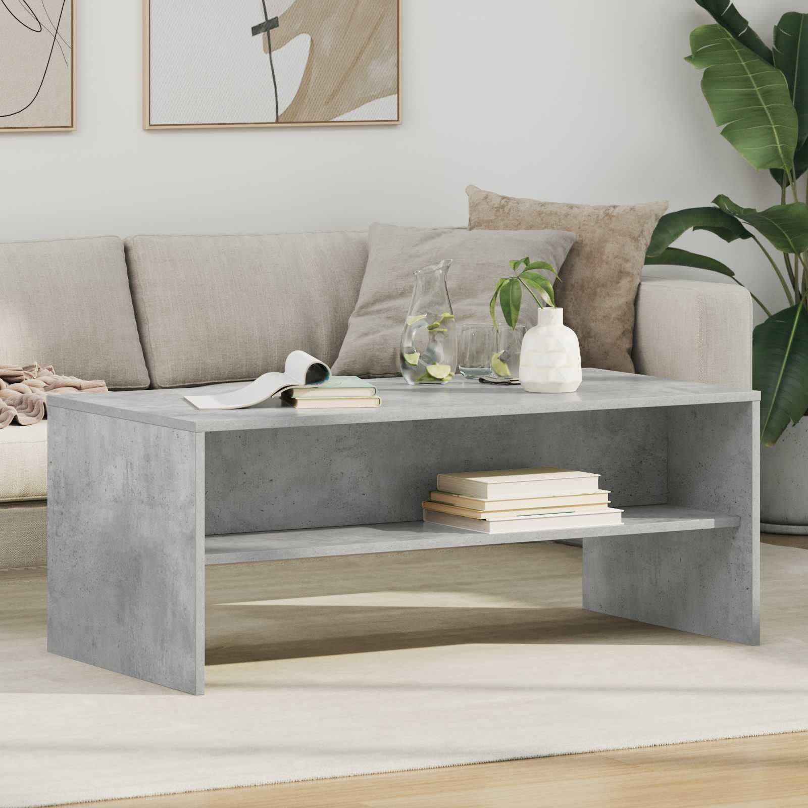 vidaXL Couchtisch Beton Grau 100 x 50 x 40 cm Holzwerkstoff