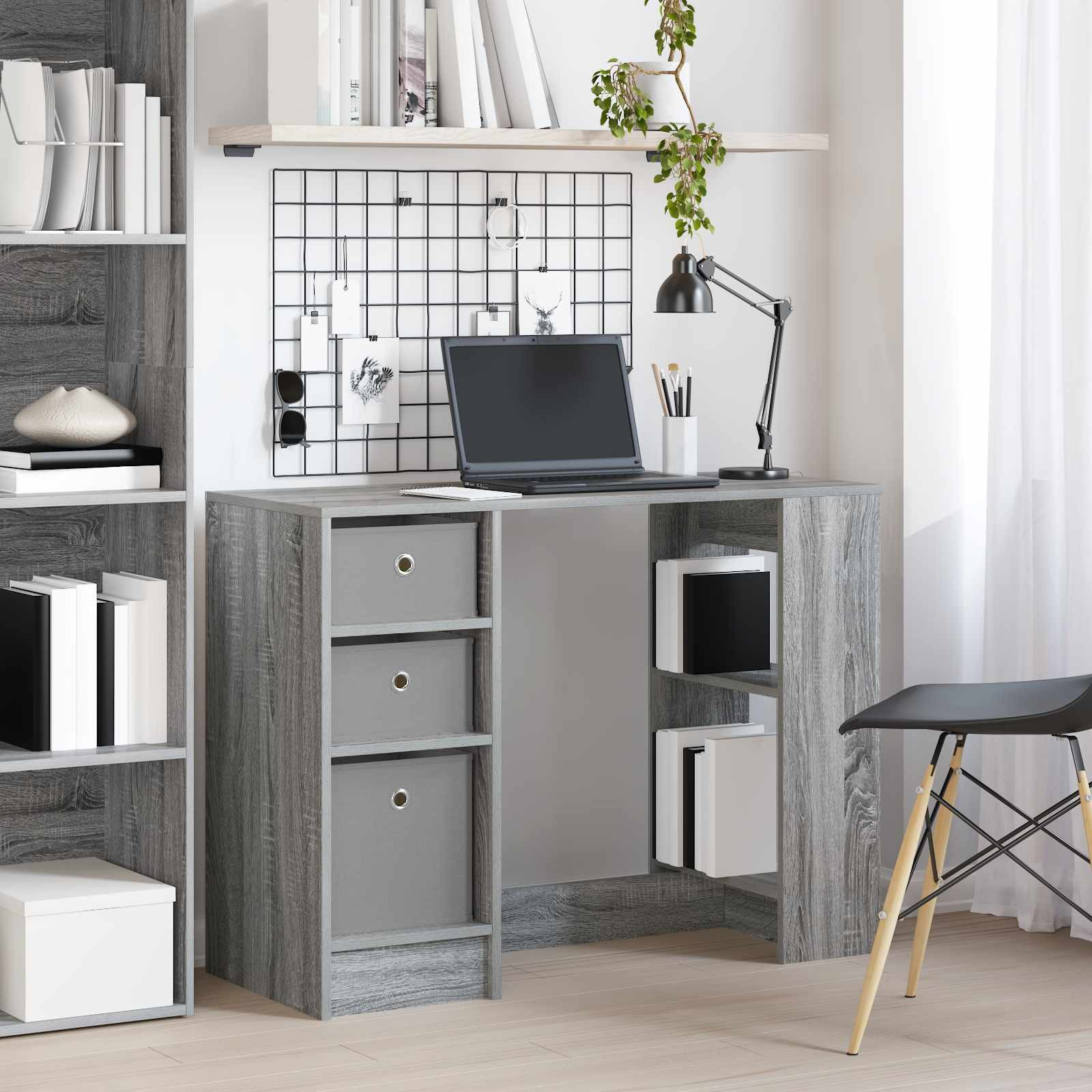 vidaXL Schreibtisch Graues Sonoma 100 x 40 x 75 cm Holzwerkstoff