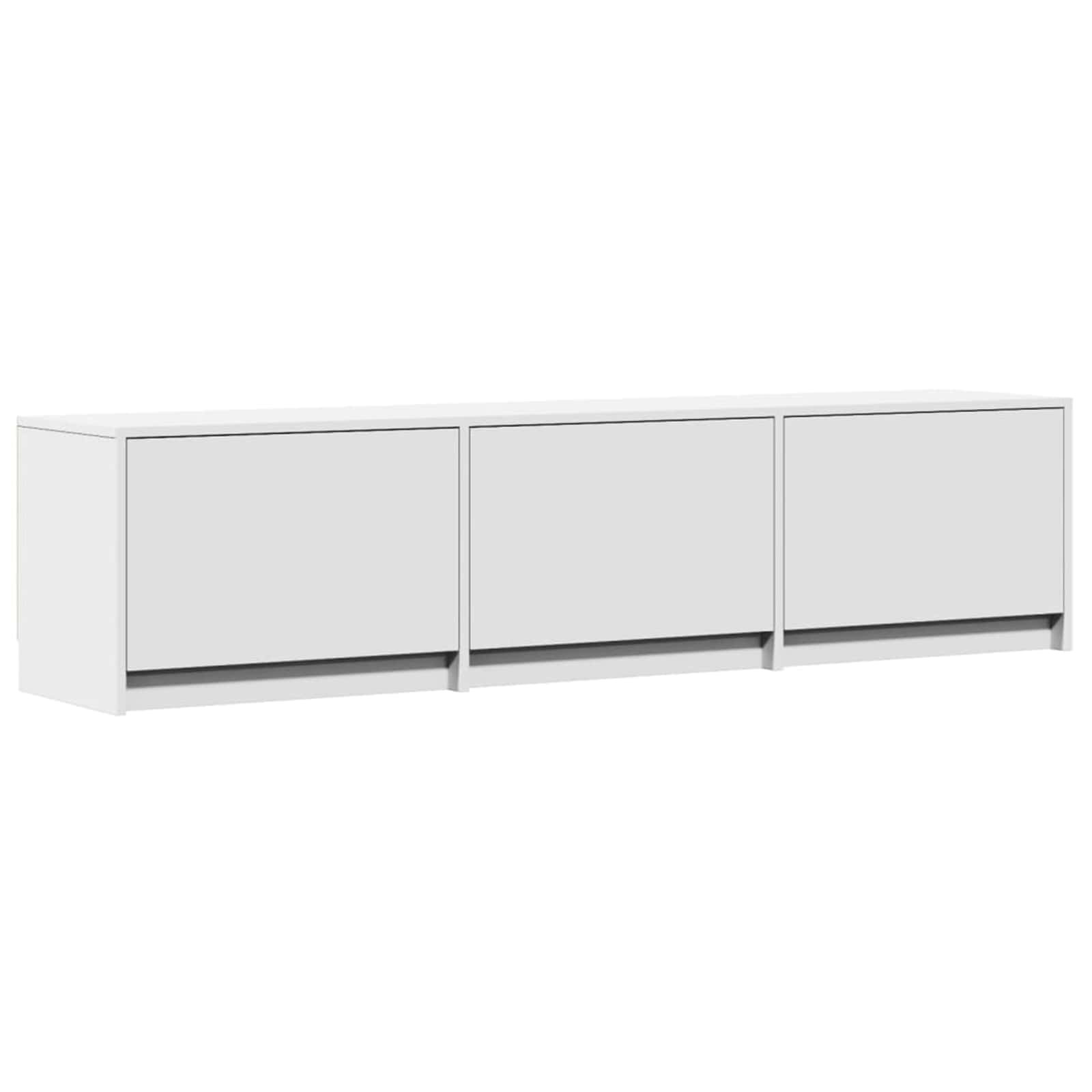 vidaXL TV-Schränk mit LED Weiß 165 x 34 x 40 cm Holzwerkstoff
