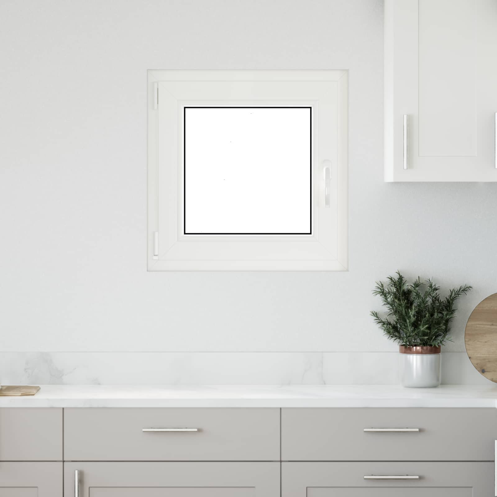 vidaXL Kellerfenster RISOR 50 x 50 cm PVC und Glas Weiß