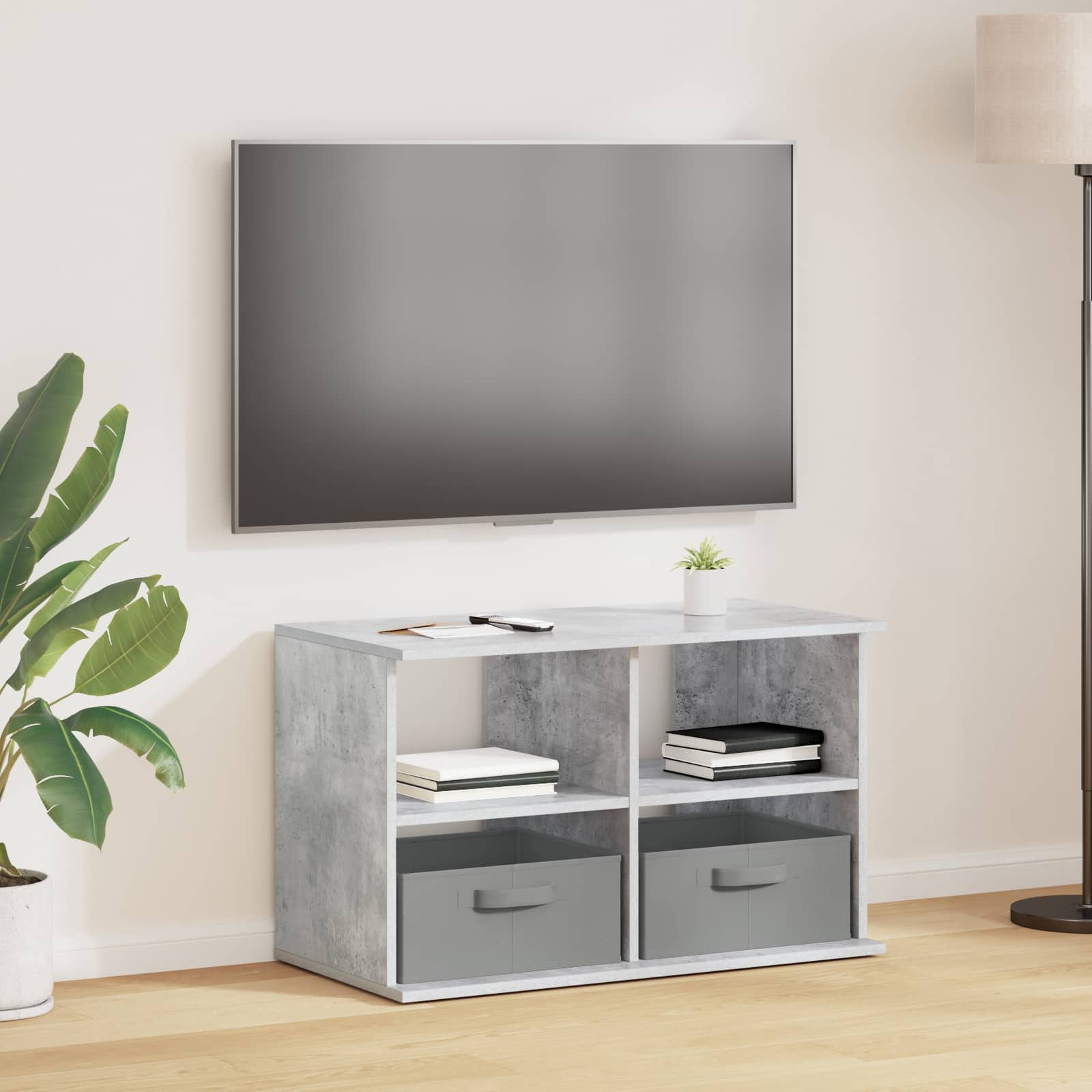vidaXL TV-Ständer mit Schubladen Beton Grau 79 x 40 x 48 cm