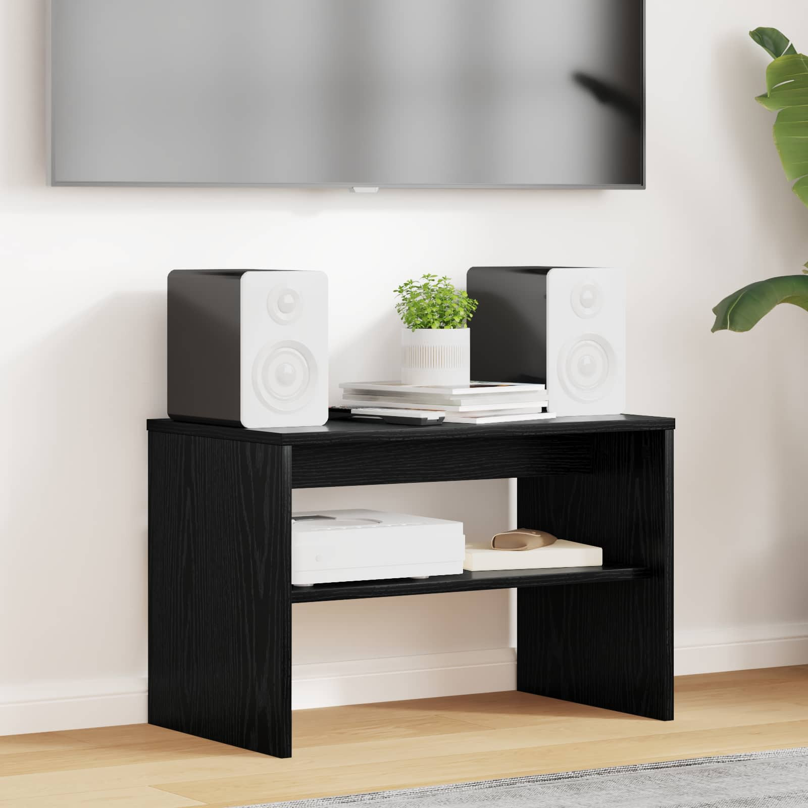 vidaXL TV-Schränk Schwarz Eichen-Optik 60 x 35 x 40 cm Holzwerkstoff