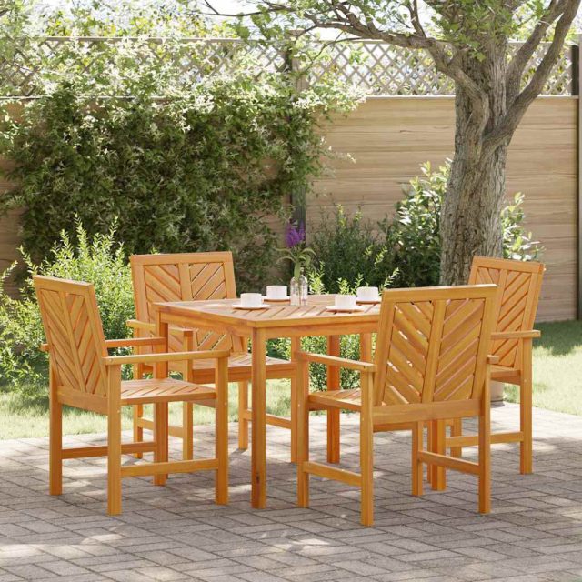 vidaXL Garten Essgruppe 5 Stk. Braun Massivholz Akazie