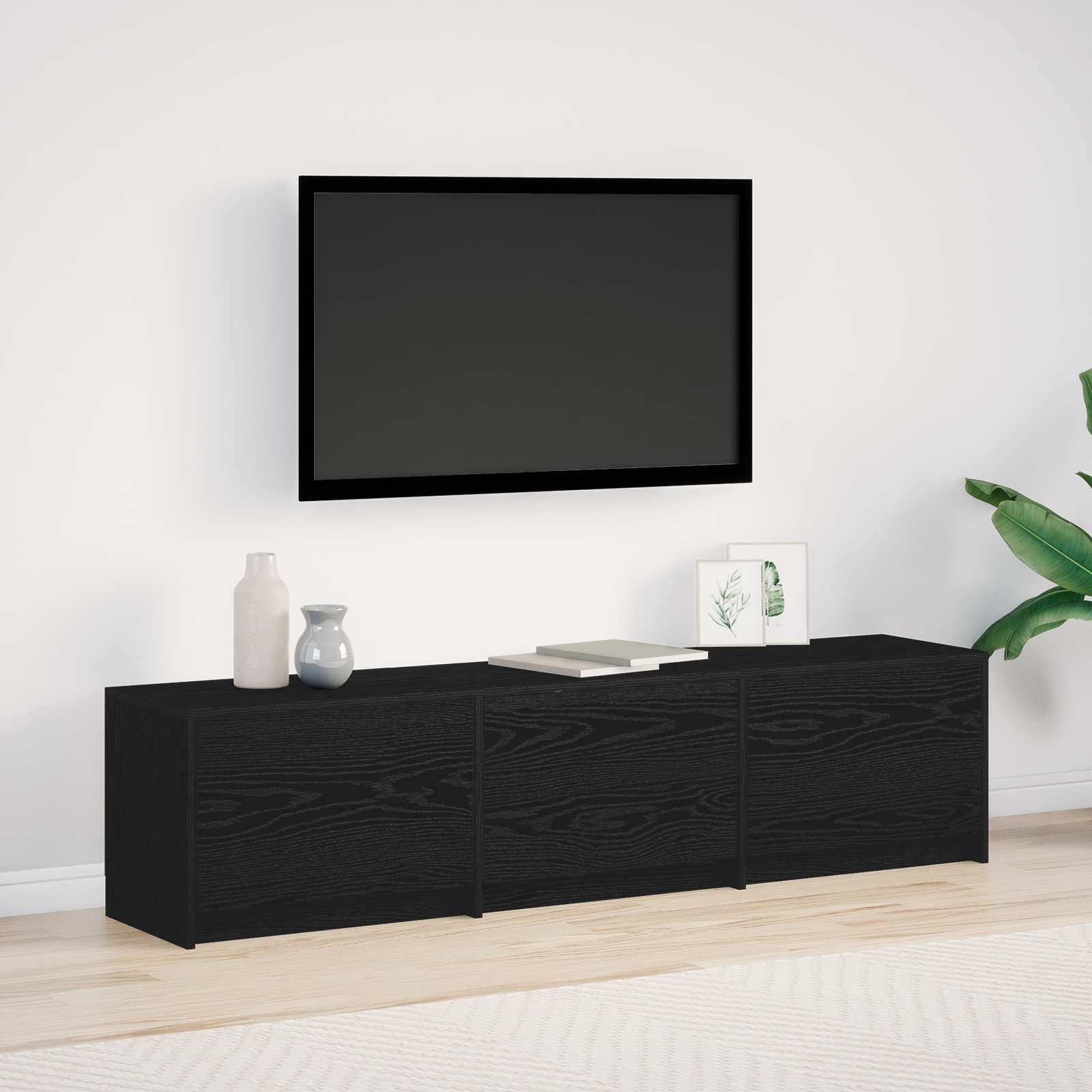 vidaXL TV-Schränk Schwarz Eichen-Optik 165 x 34 x 40 cm Holzwerkstoff