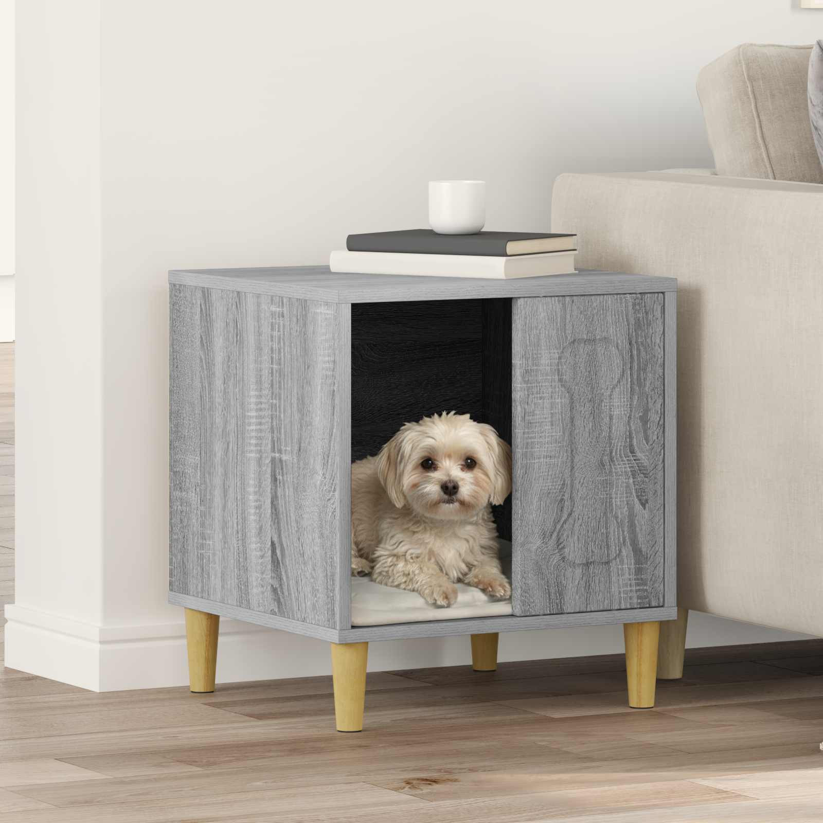 vidaXL Hundehütte Graues Sonoma 44 x 42 x 49 cm Holzwerkstoff