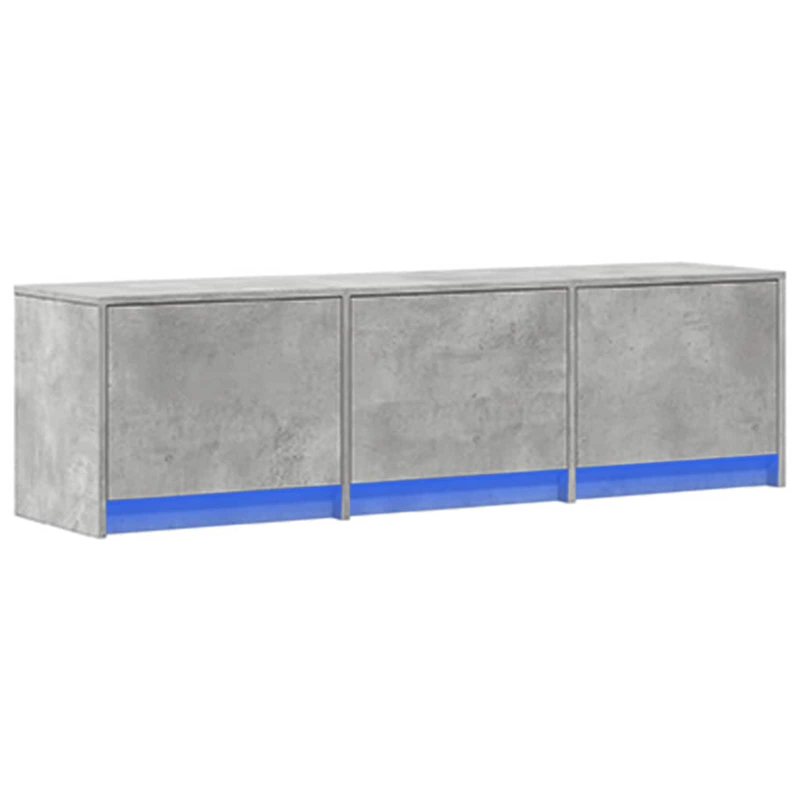 vidaXL TV-Schränk mit LED Beton 140 x 34 x 40 cm Holzwerkstoff