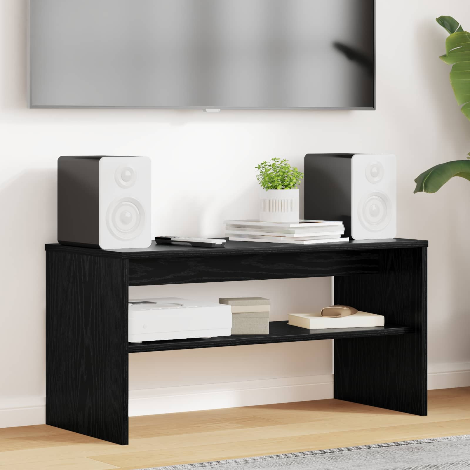 vidaXL TV-Schränk Schwarz Eichen-Optik 80 x 35 x 40 cm Holzwerkstoff
