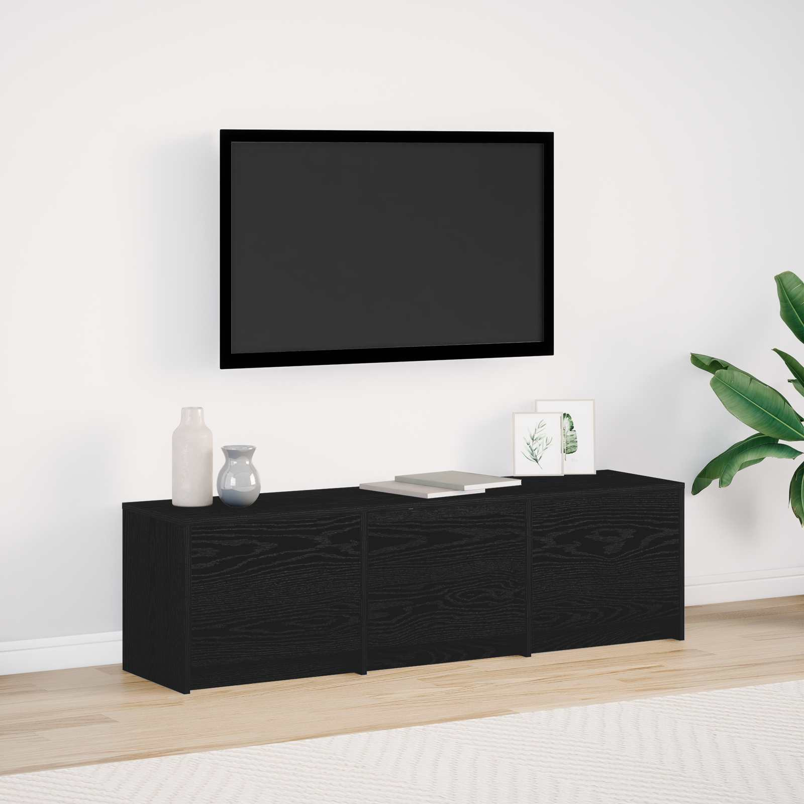 vidaXL TV-Schränk Schwarz Eichen-Optik 140 x 34 x 40 cm Holzwerkstoff