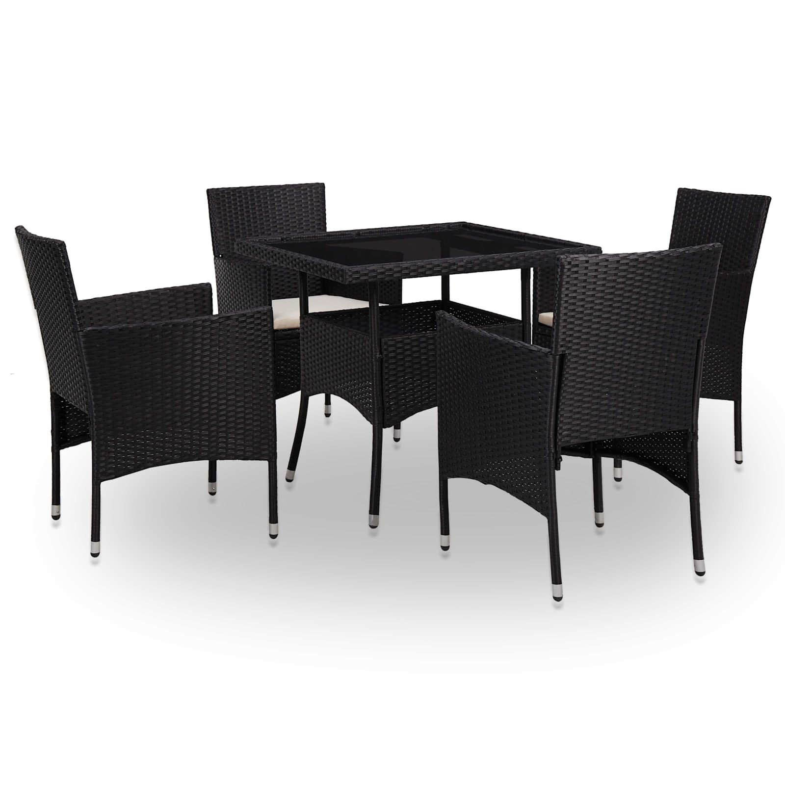vidaXL Möbelset 5 pcs Schwarz
