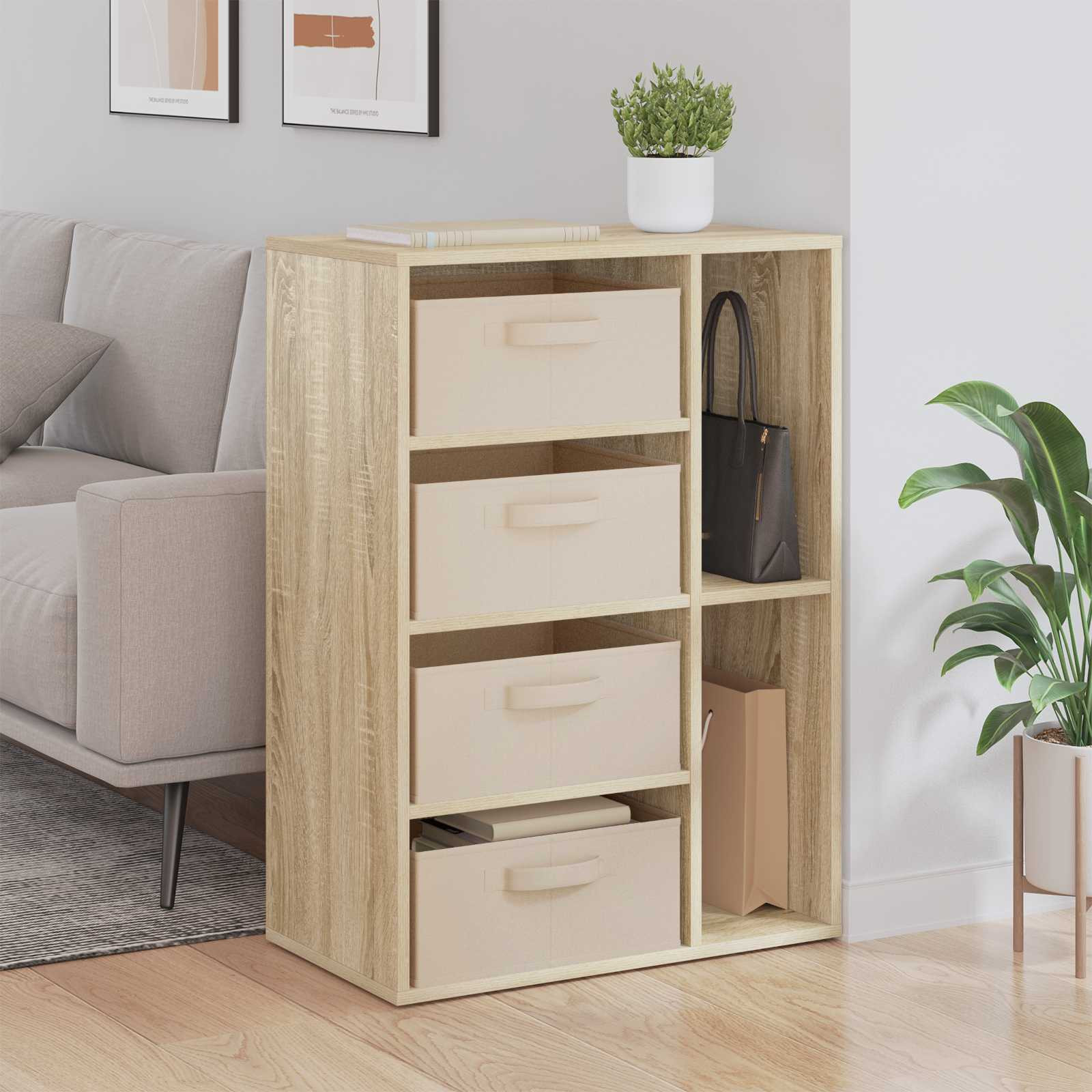 vidaXL Sideboard Sonoma-Eiche 60 x 33,5 x 84 cm