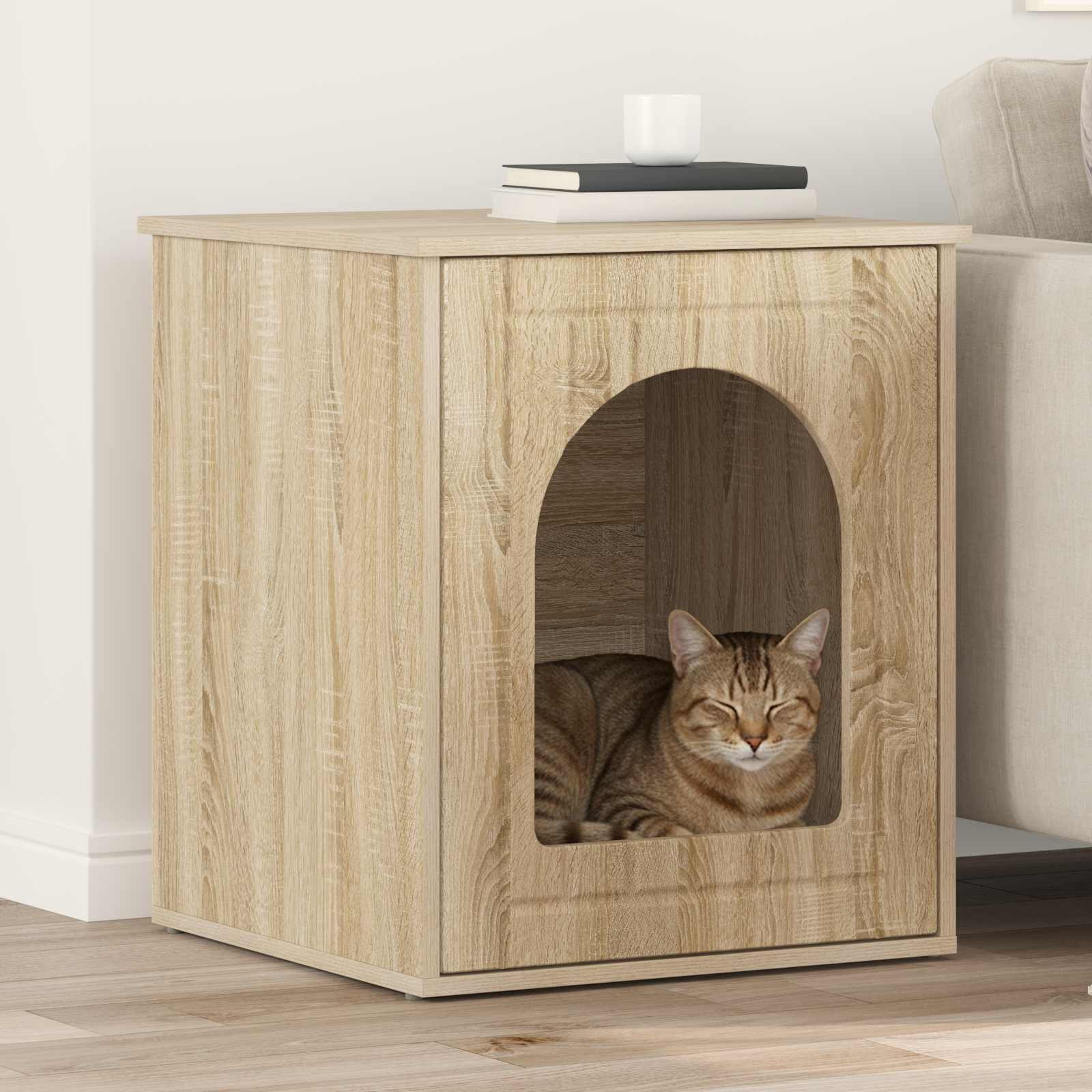 vidaXL Katzenhaus Sonoma 53 x 52 x 62 cm Holzwerkstoff