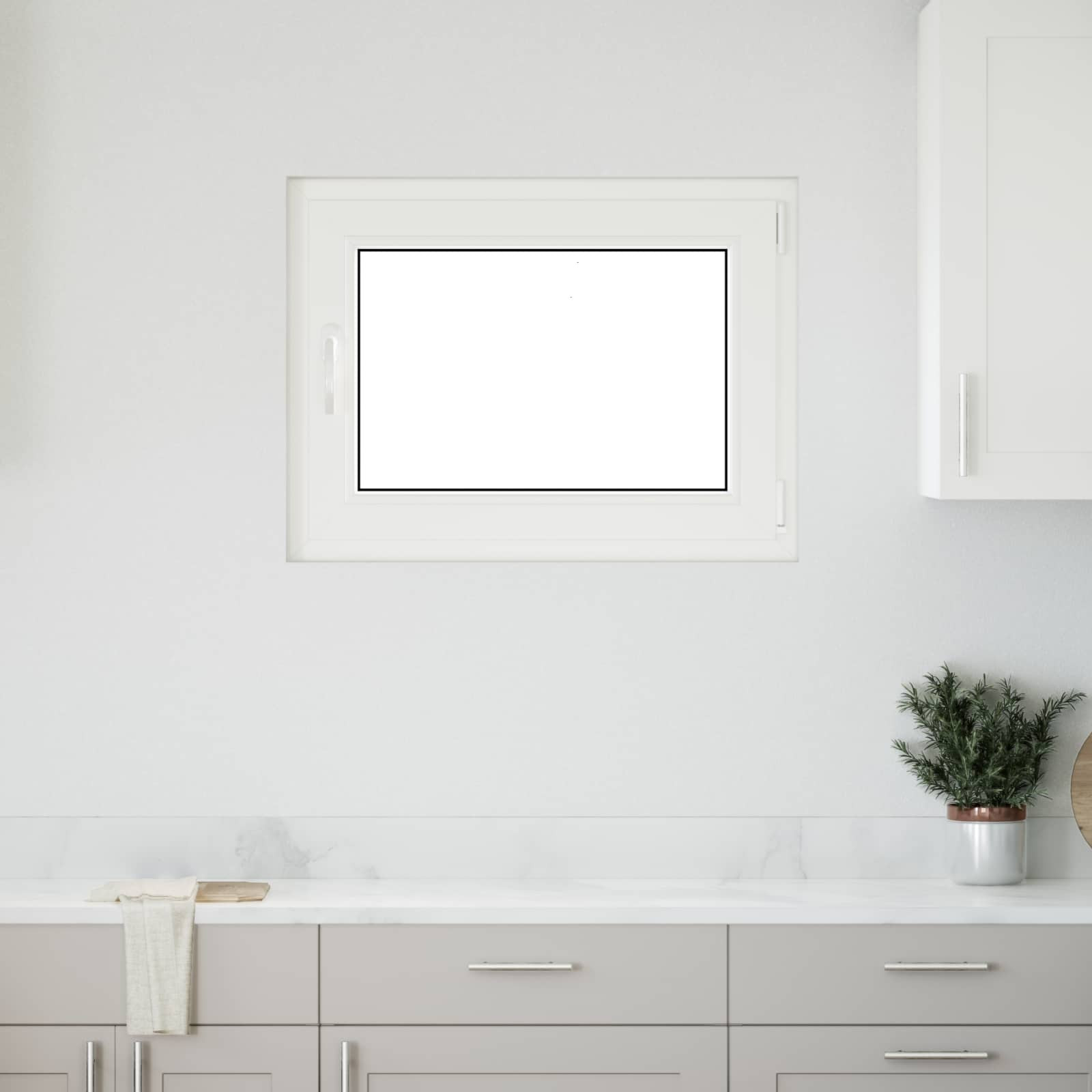 vidaXL Kellerfenster RISOR 80 x 60 cm PVC und Glas Weiß