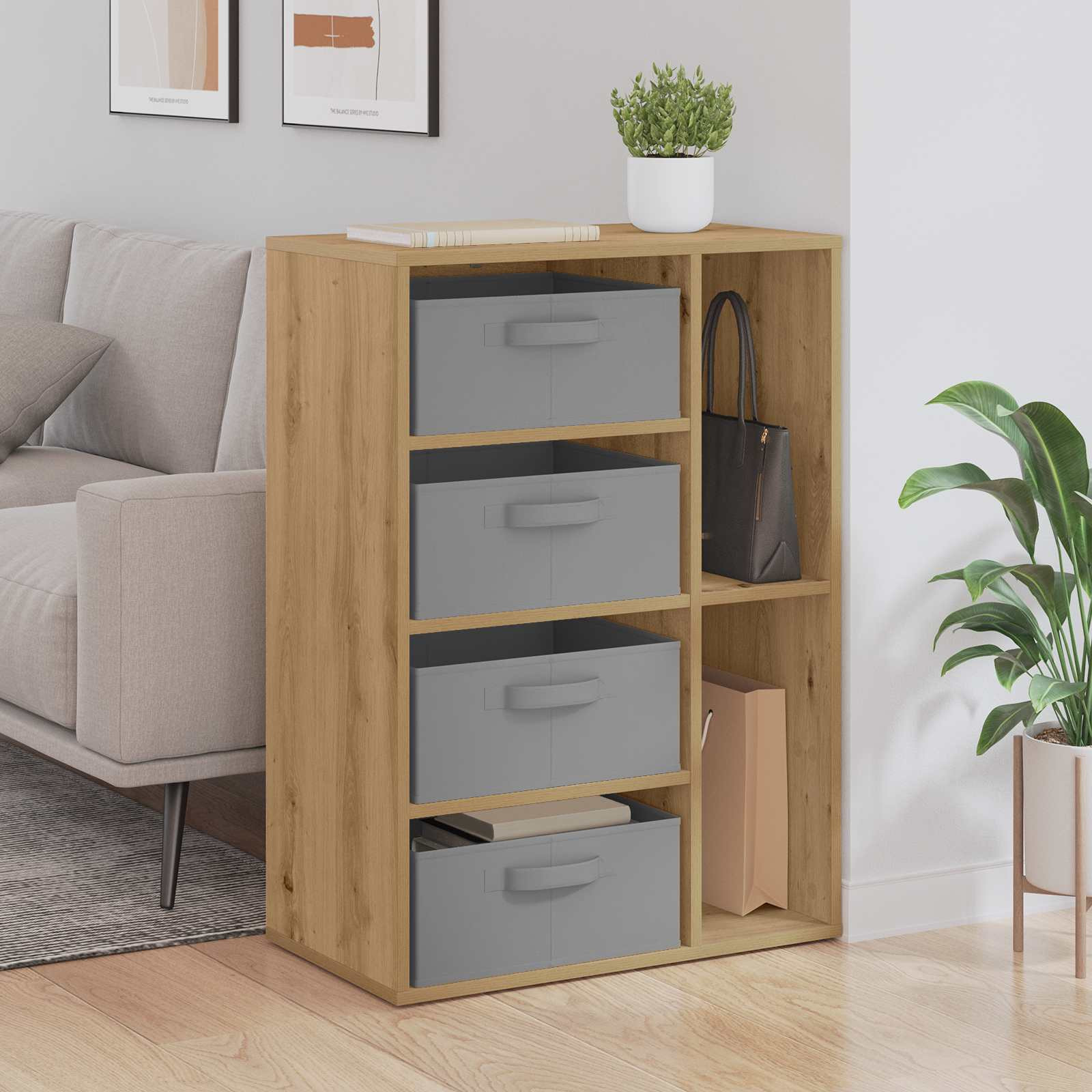 vidaXL Sideboard Artisan-Eiche 60 x 33,5 x 84 cm
