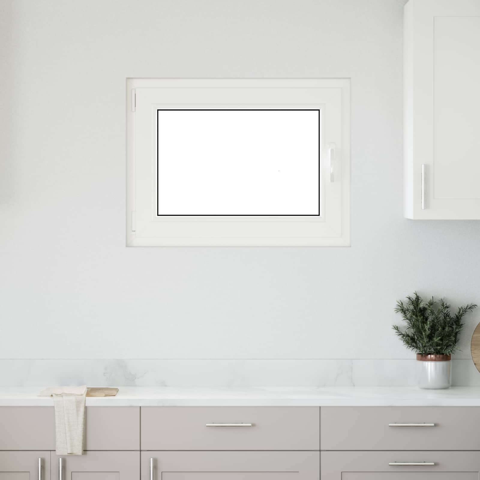 vidaXL Kellerfenster RISOR 80 x 70 cm PVC und Glas Weiß