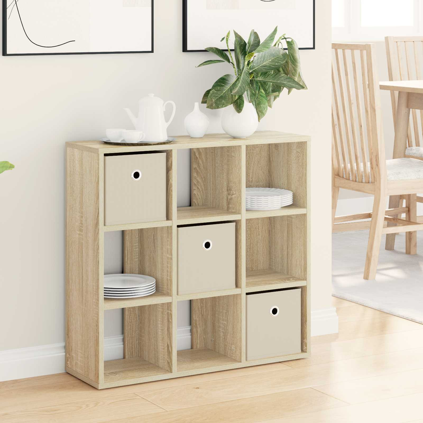 vidaXL Sideboard mit Schubladen Sonoma-Eiche 73,5 x 24 x 69,5 cm