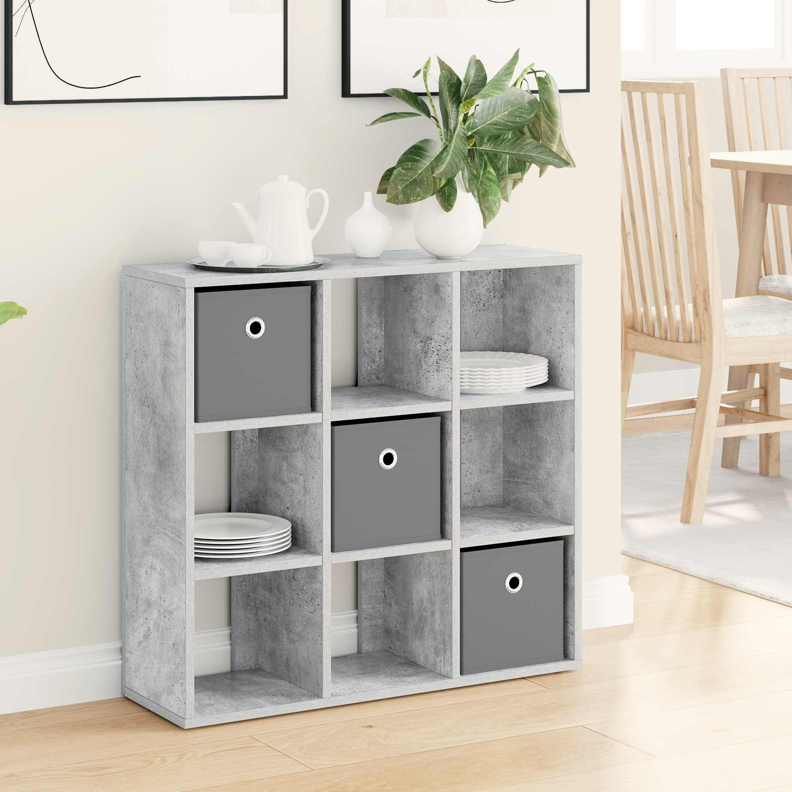 vidaXL Sideboard mit Schubladen Beton Grau 73,5 x 24 x 69,5 cm