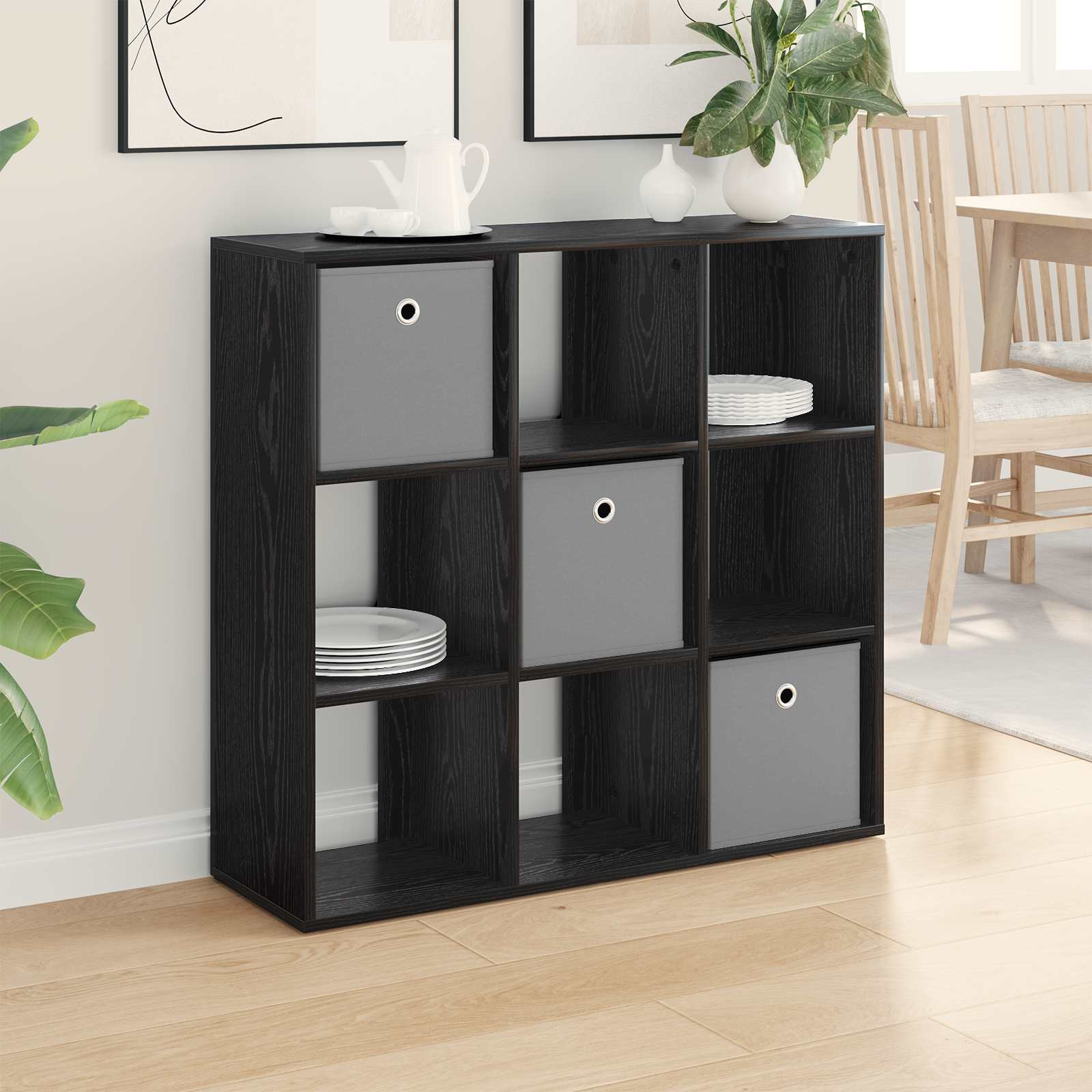 vidaXL Sideboard Schwarz Eichen-Optik 88,5 x 29 x 84,5 cm