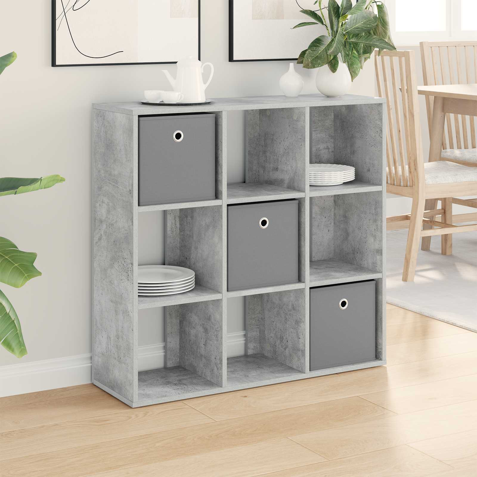 vidaXL Sideboard mit Schubladen Beton Grau 88,5 x 29 x 84,5 cm