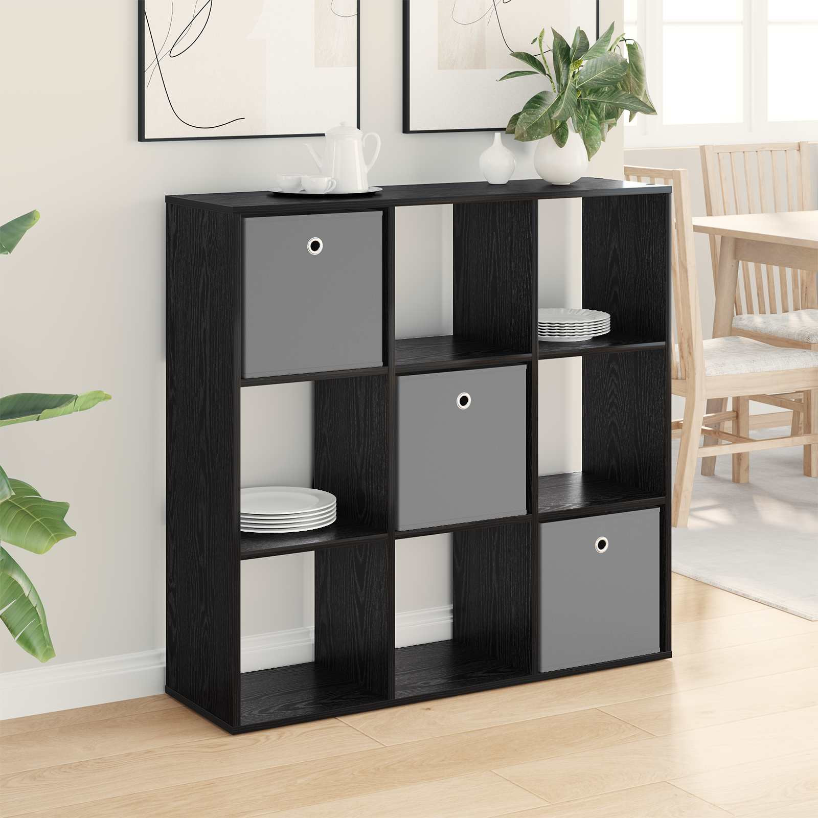 vidaXL Sideboard Schwarz Eichen-Optik 102 x 31 x 99,5 cm