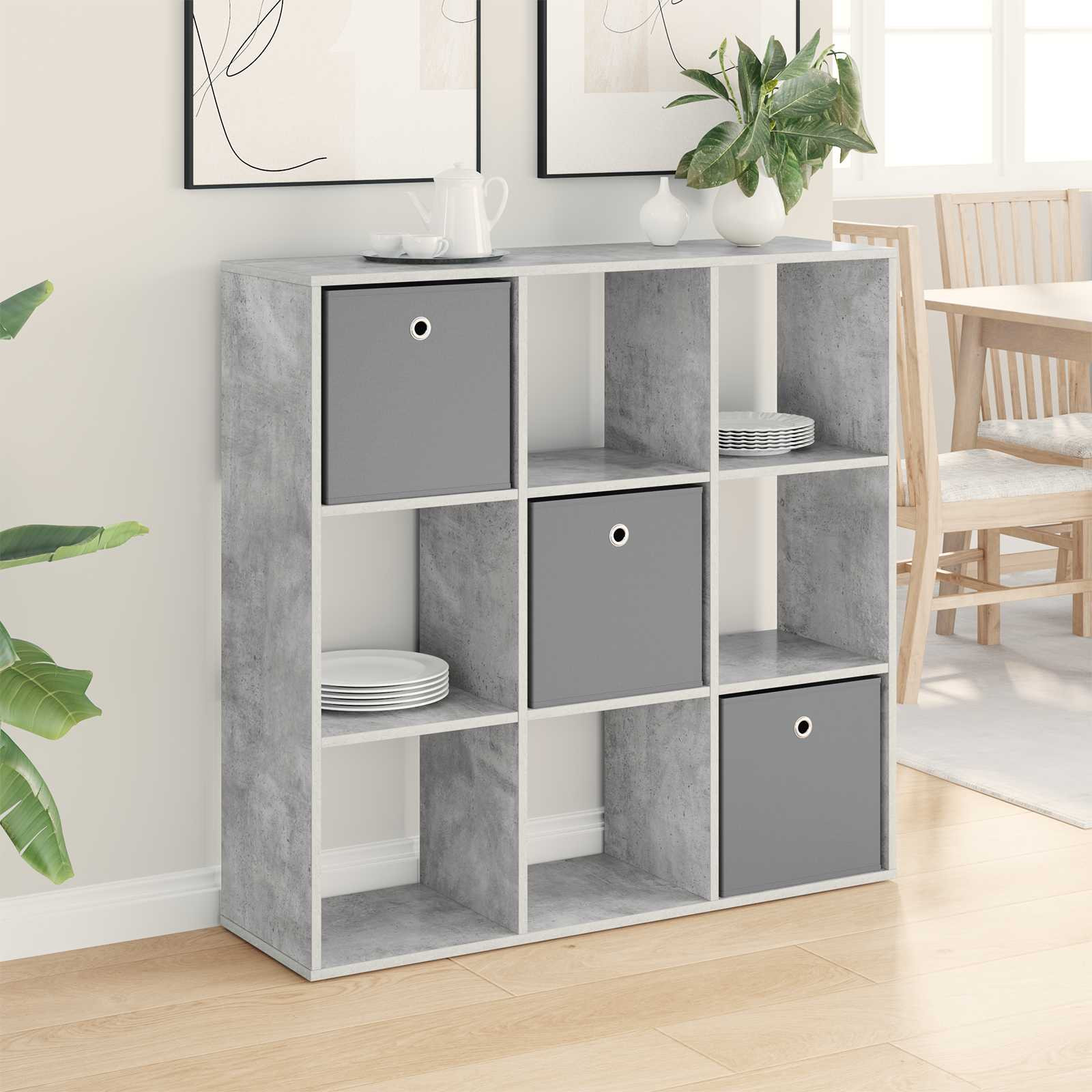 vidaXL Sideboard mit Schubladen Beton Grau 102 x 31 x 99,5 cm