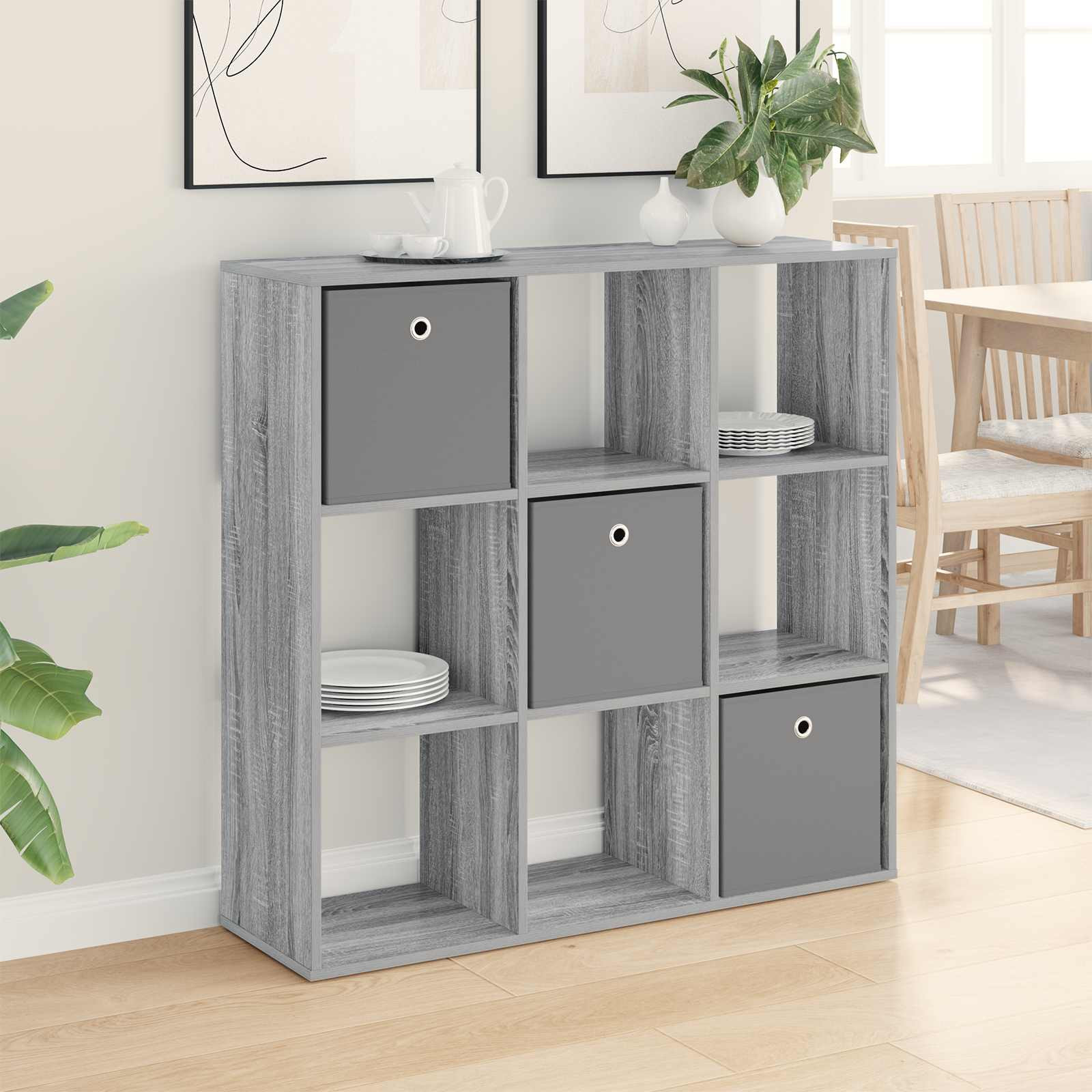 vidaXL Sideboard mit Schubladen Graues Sonoma 102 x 31 x 99,5 cm