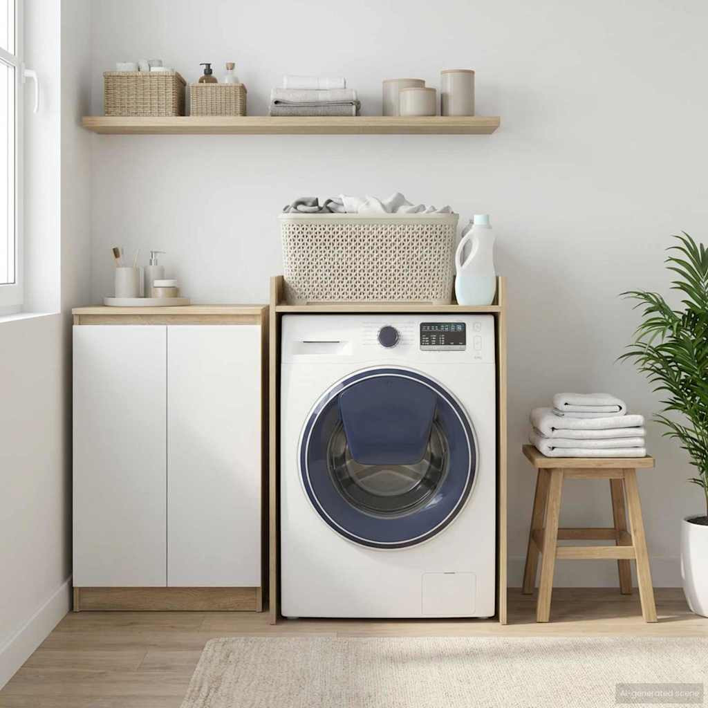vidaXL Waschmaschinen-Schrank Sonoma 67,5 x 48 x 97 cm Holzwerkstoff