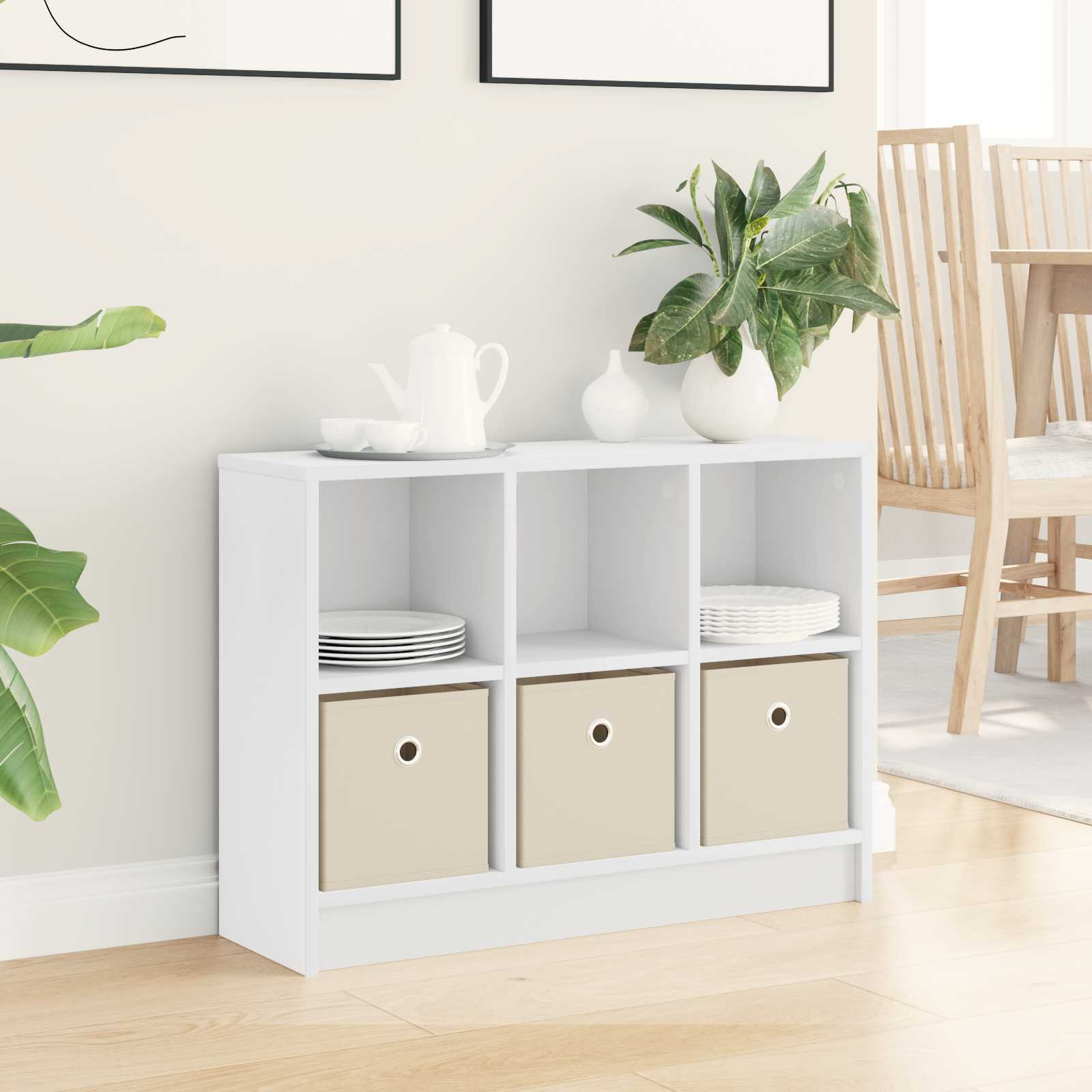 vidaXL Sideboard mit Schubladen Weiß 73,5 x 22,5 x 53,5 cm