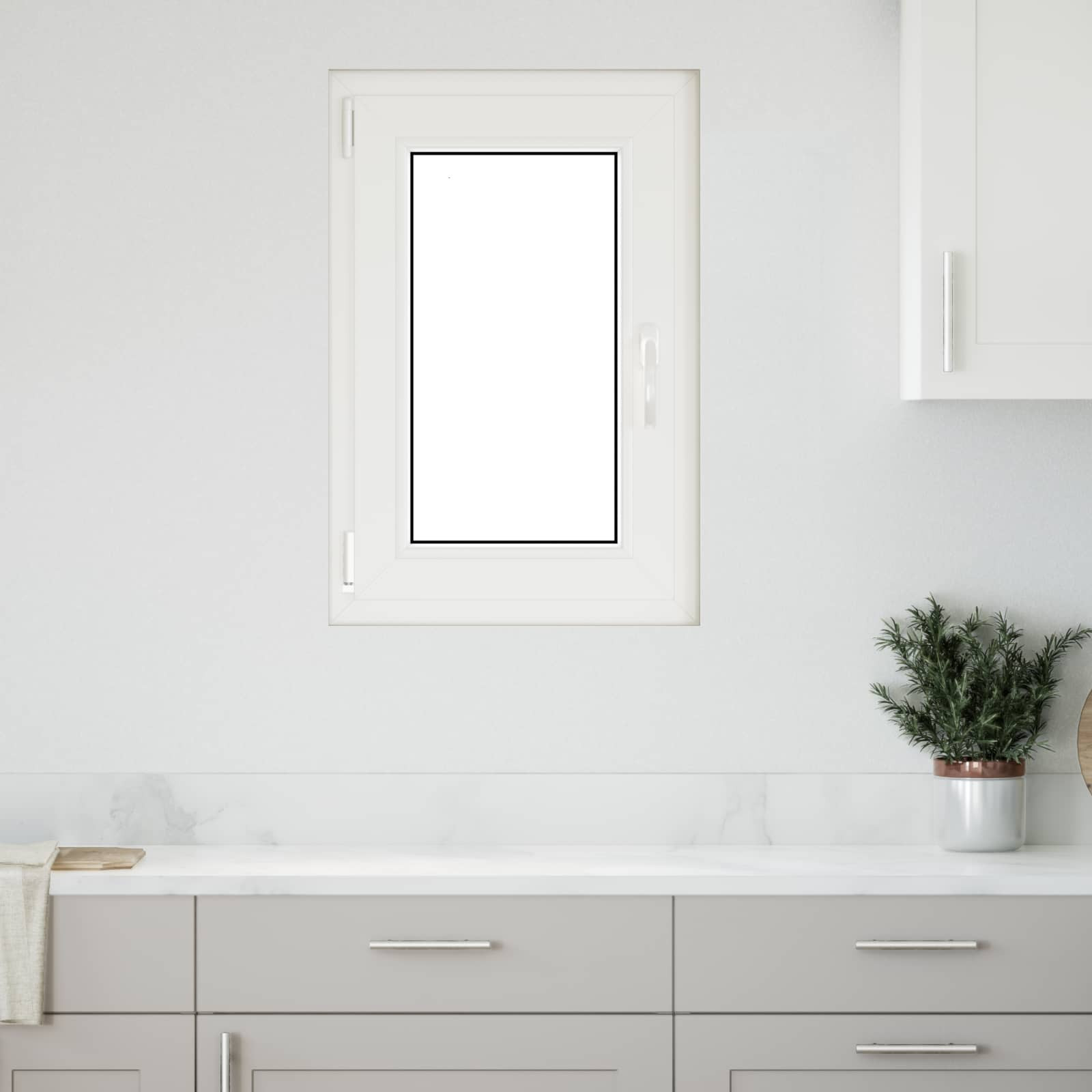 vidaXL Kellerfenster RISOR 50 x 75 cm PVC und Glas Weiß
