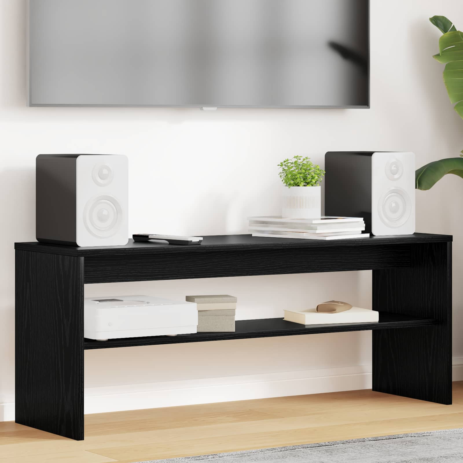 vidaXL TV-Schränk Schwarz Eichen-Optik 100 x 30 x 40 cm Holzwerkstoff