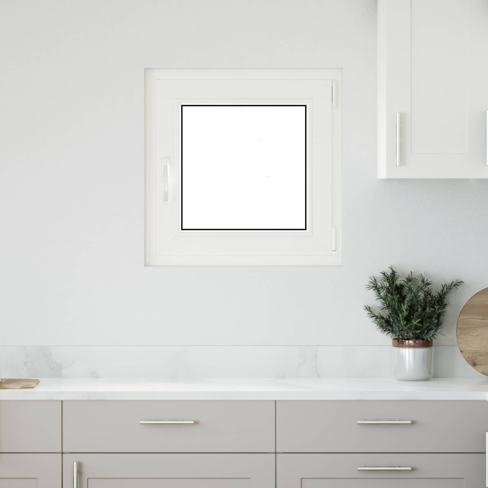 vidaXL Kellerfenster RISOR 60 x 60 cm PVC und Glas Weiß