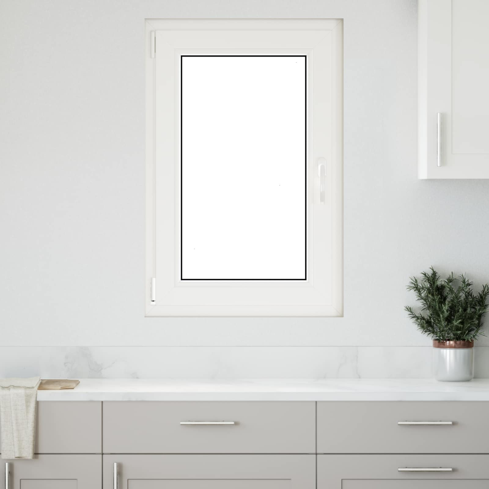 vidaXL Kellerfenster RISOR 60 x 80 cm PVC und Glas Weiß
