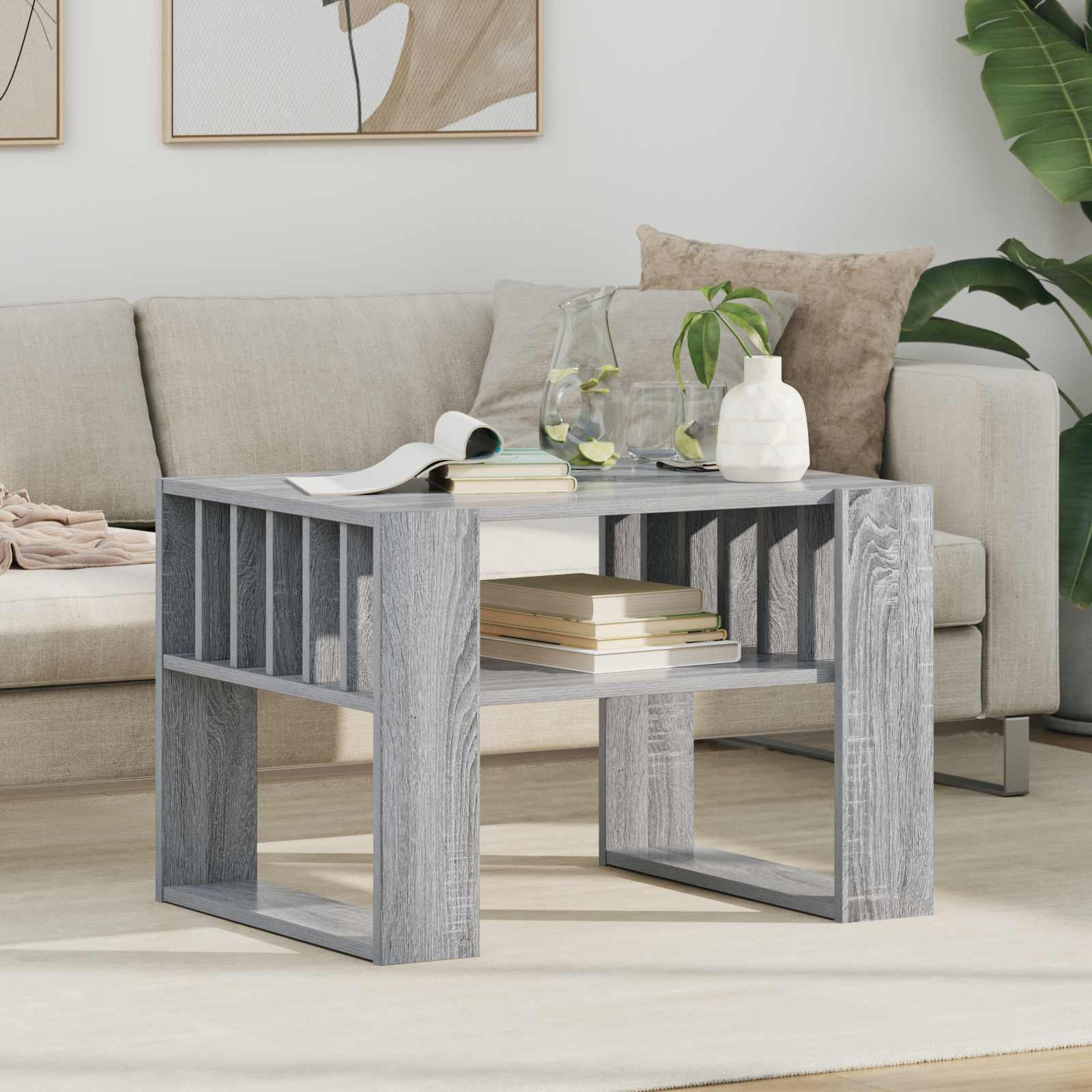 vidaXL Couchtisch Graues Sonoma 66 x 49,5 x 45 cm Holzwerkstoff