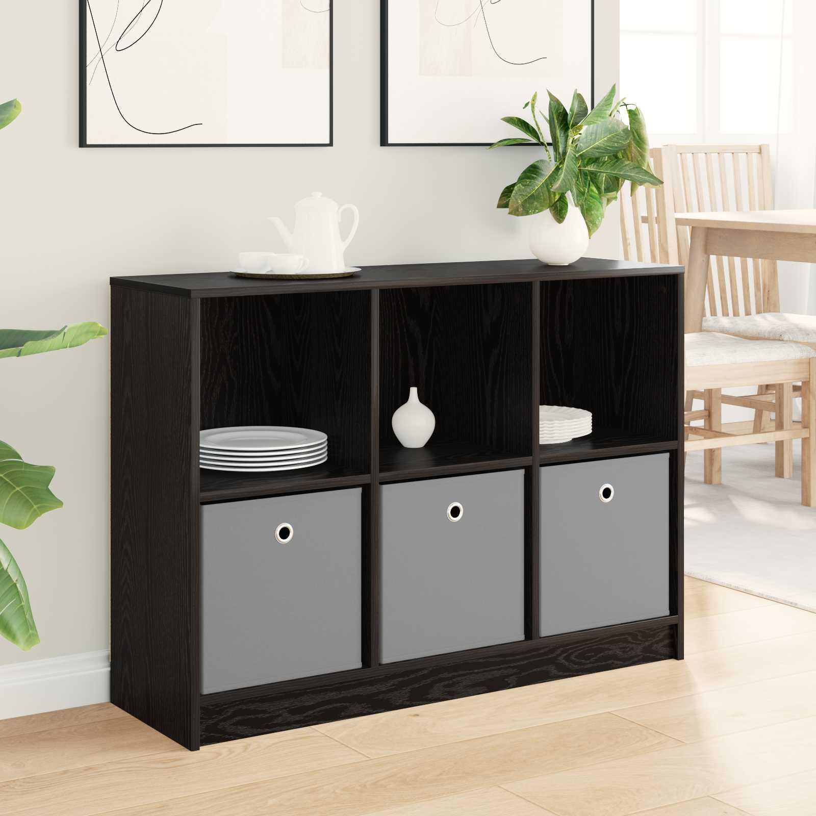 vidaXL Sideboard Schwarz Eichen-Optik 102 x 32 x 73,5 cm