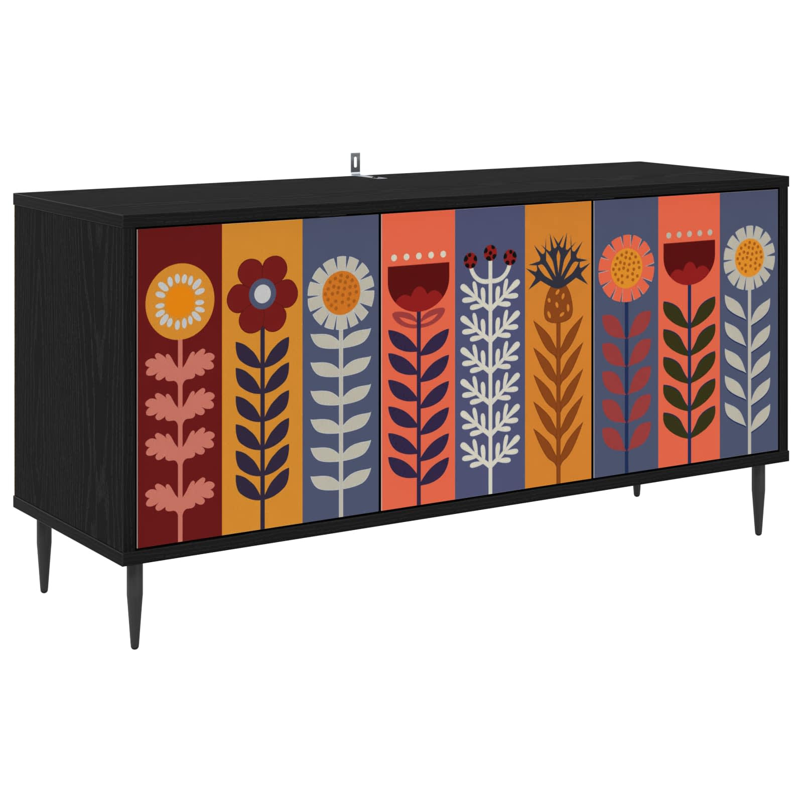 vidaXL TV-Schrank ESSEN 102 x 33 x 51 cm Schwarz Eichen-Optik