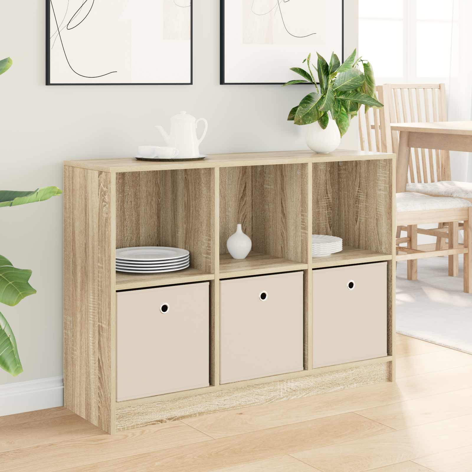vidaXL Sideboard mit Schubladen Sonoma-Eiche 102 x 32 x 73,5 cm