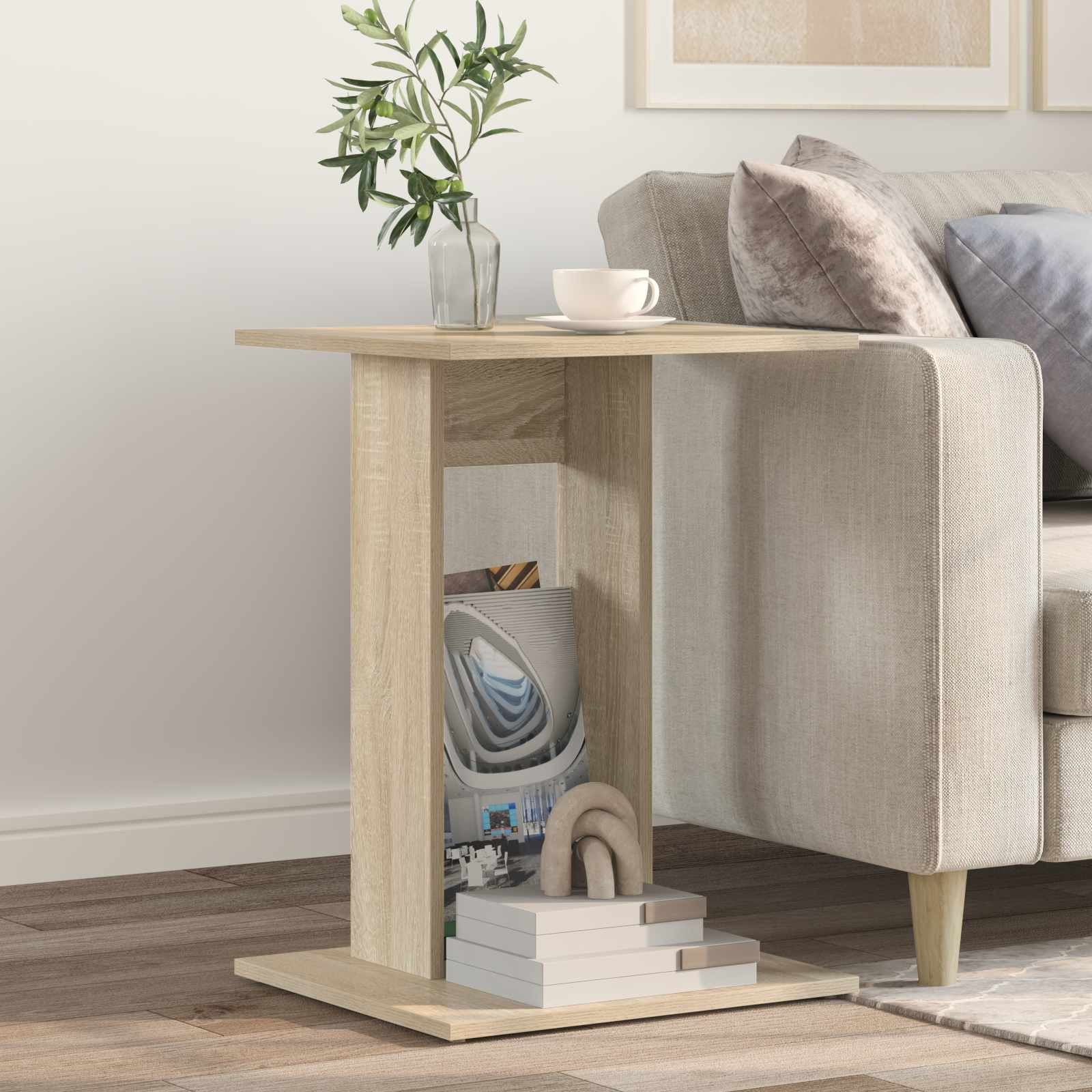 vidaXL Beistelltisch Sonoma-Eiche 45 x 40 x 62,5 cm Holzwerkstoff