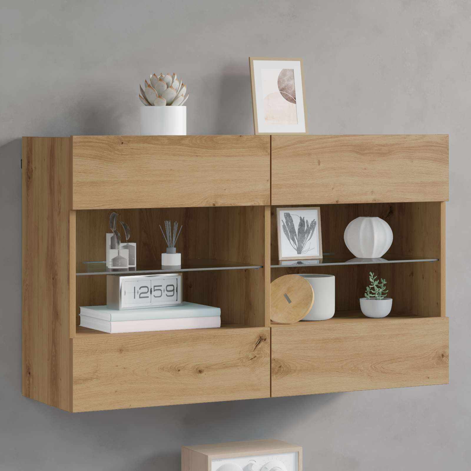 vidaXL TV-Wandschrank 98,5 x 30 x 60,5 cm Artisan-Eiche Holzwerkstoff