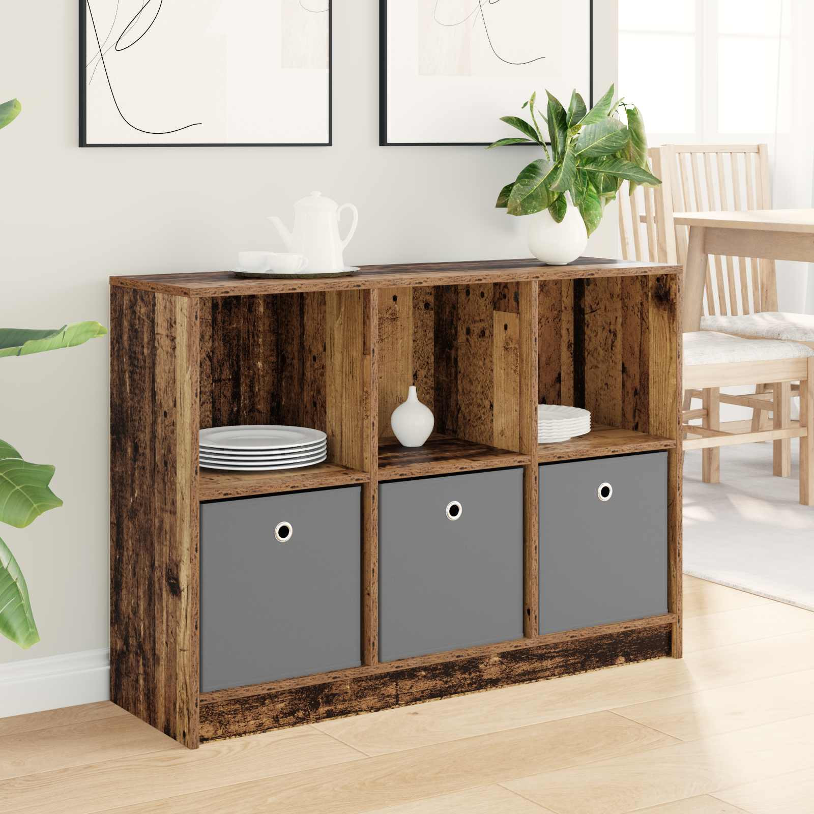 vidaXL Sideboard mit Schubladen Altholz 102 x 32 x 73,5 cm