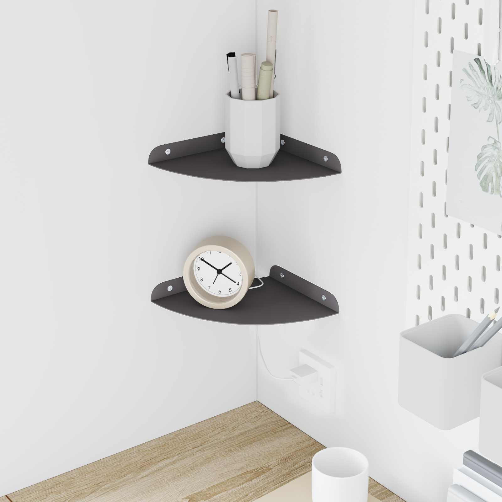 vidaXL Schwebendes Regal mit Regal 2 pcs Schwarz 18 x 18 x 2 cm