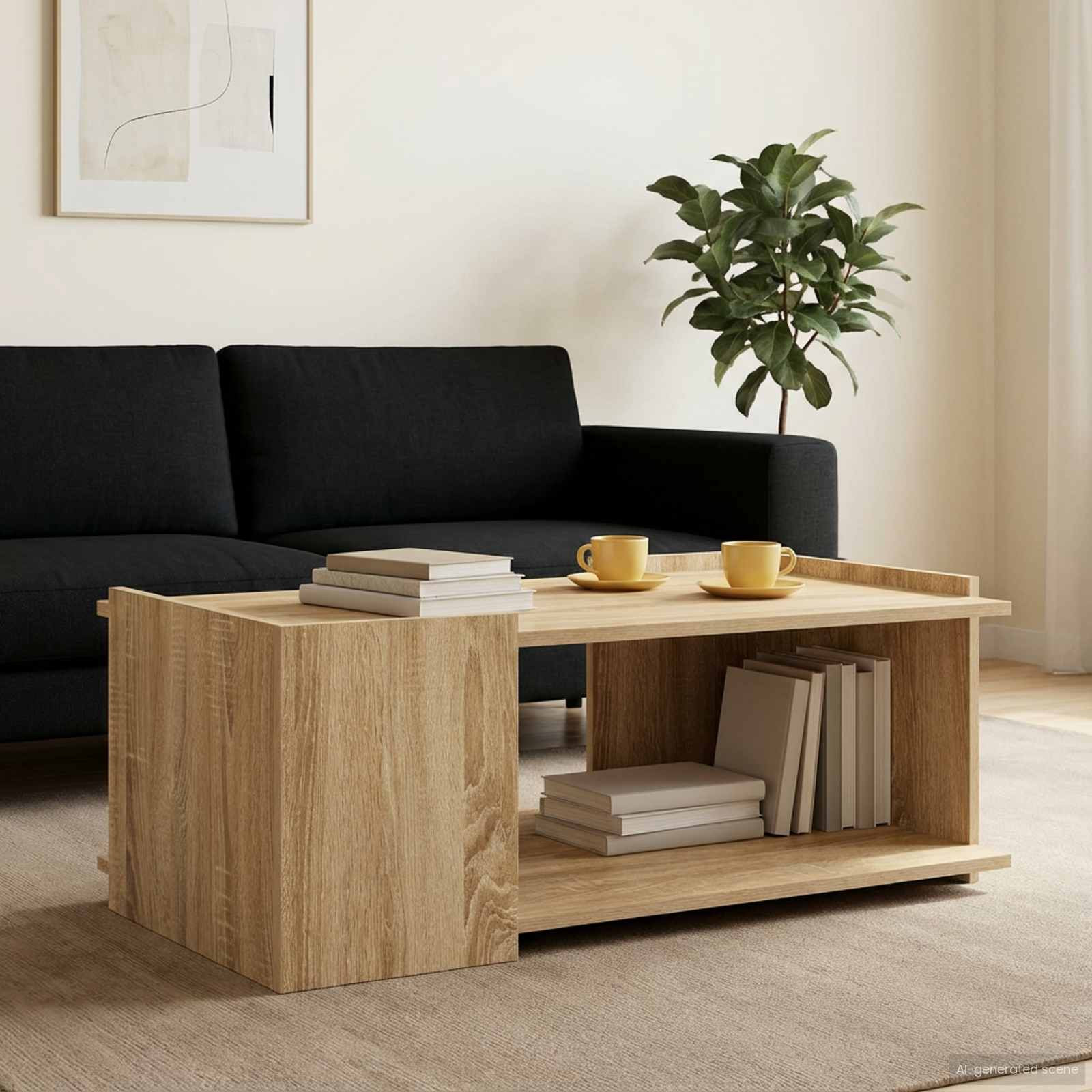 vidaXL Couchtisch Sonoma-Eiche 90 x 50 x 33 cm Holzwerkstoff