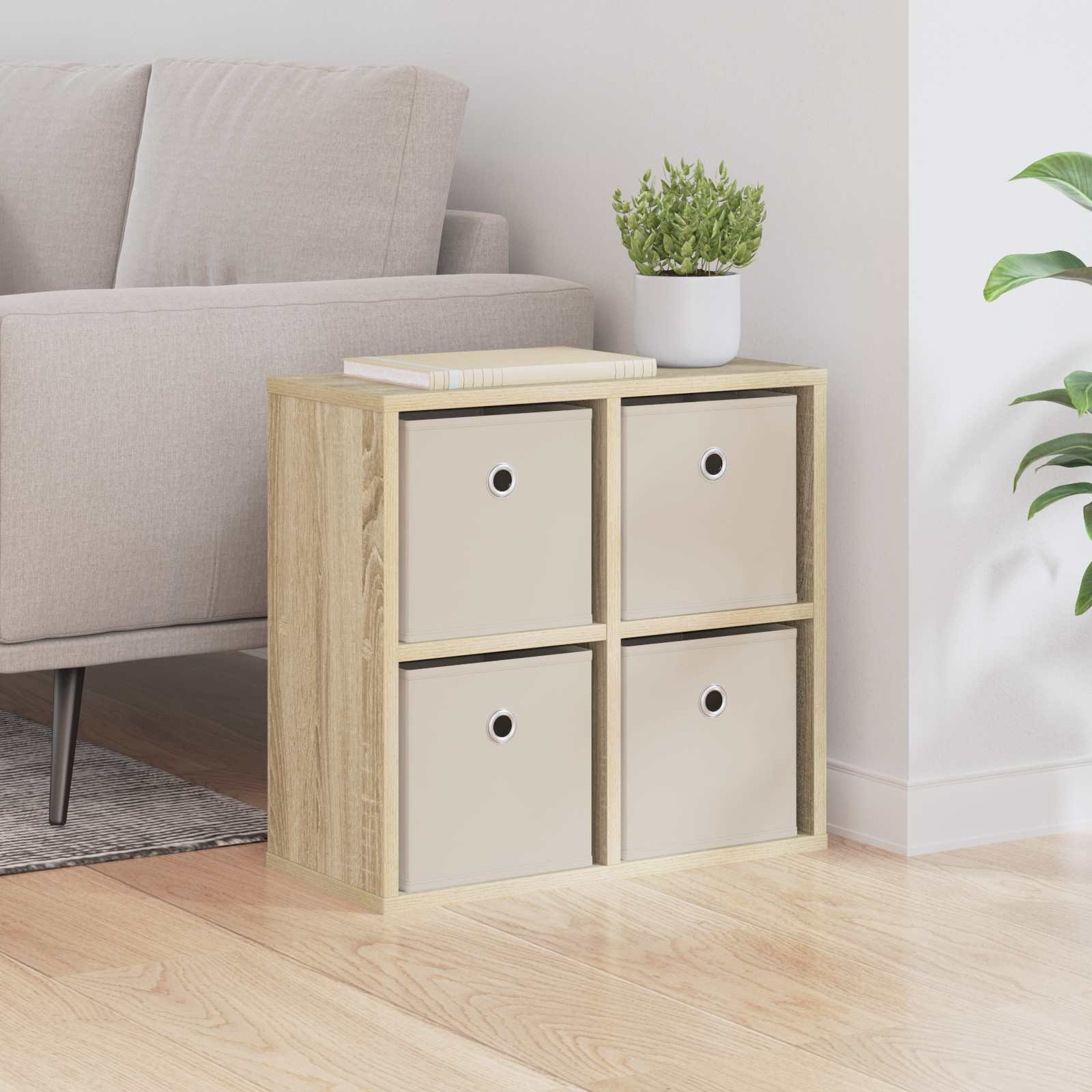 vidaXL Sideboard mit Schubladen Sonoma-Eiche 49,5 x 22 x 47 cm