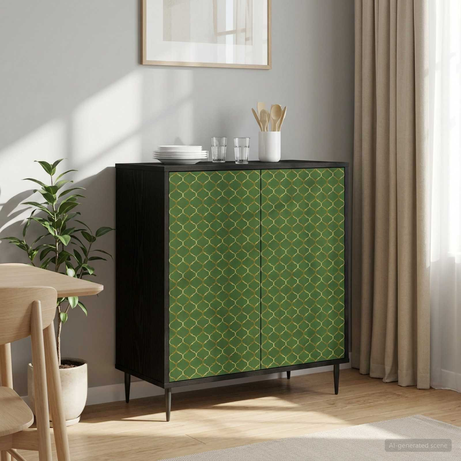 vidaXL Sideboard GELEEN Schwarz Eichen-Optik 69 x 33 x 76 cm