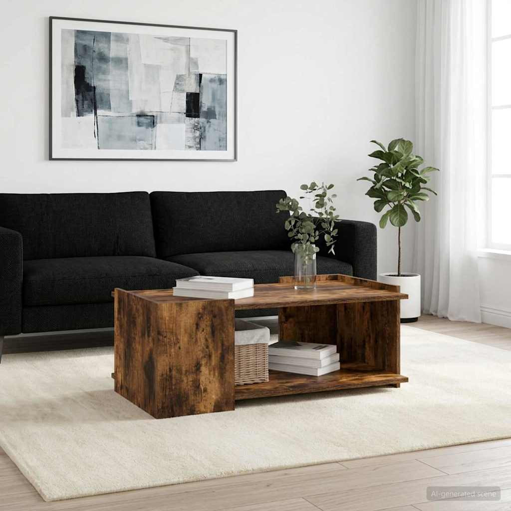 vidaXL Couchtisch Geräucherte Eiche 90 x 50 x 33 cm Holzwerkstoff