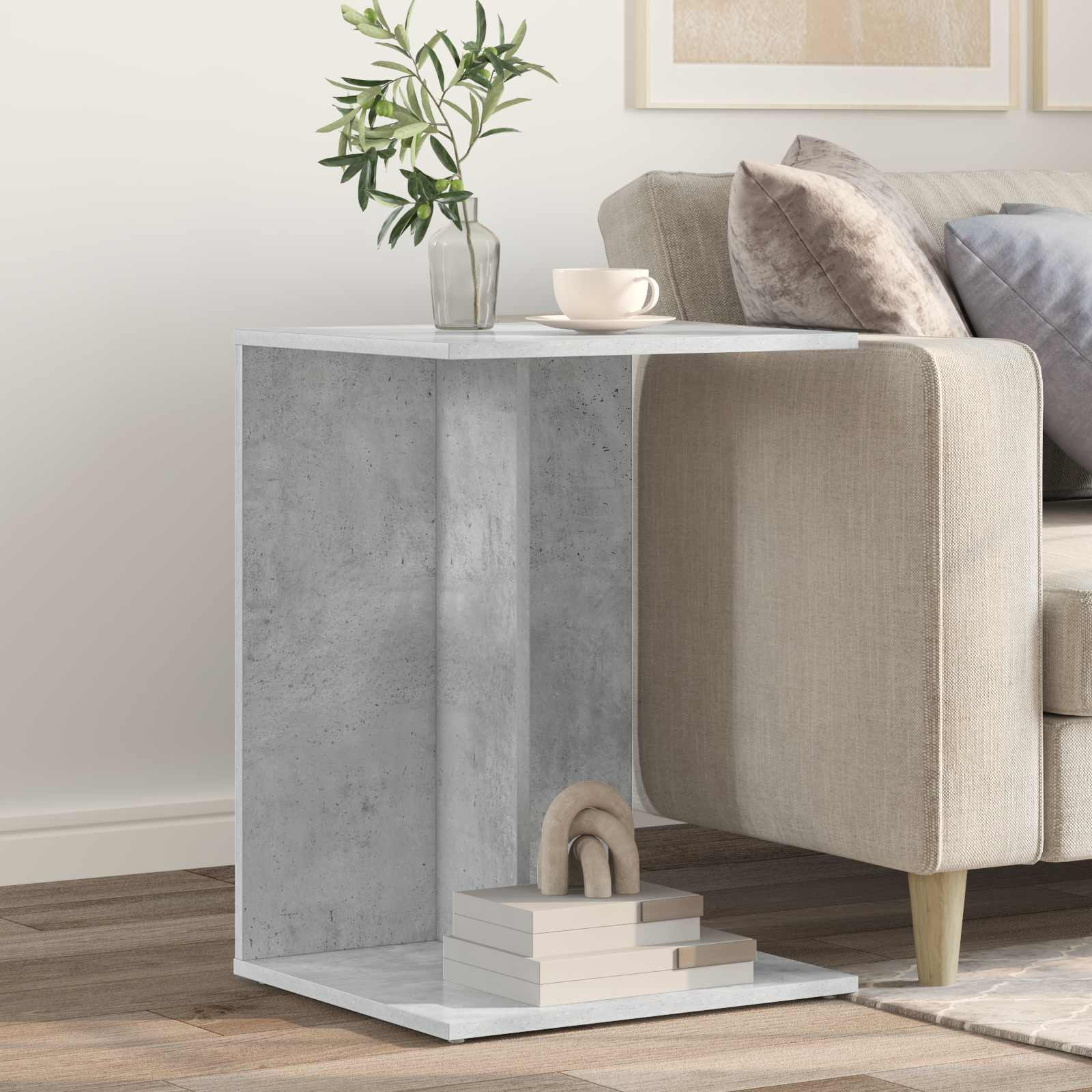 vidaXL Beistelltisch Beton Grau 45 x 40 x 62,5 cm Holzwerkstoff
