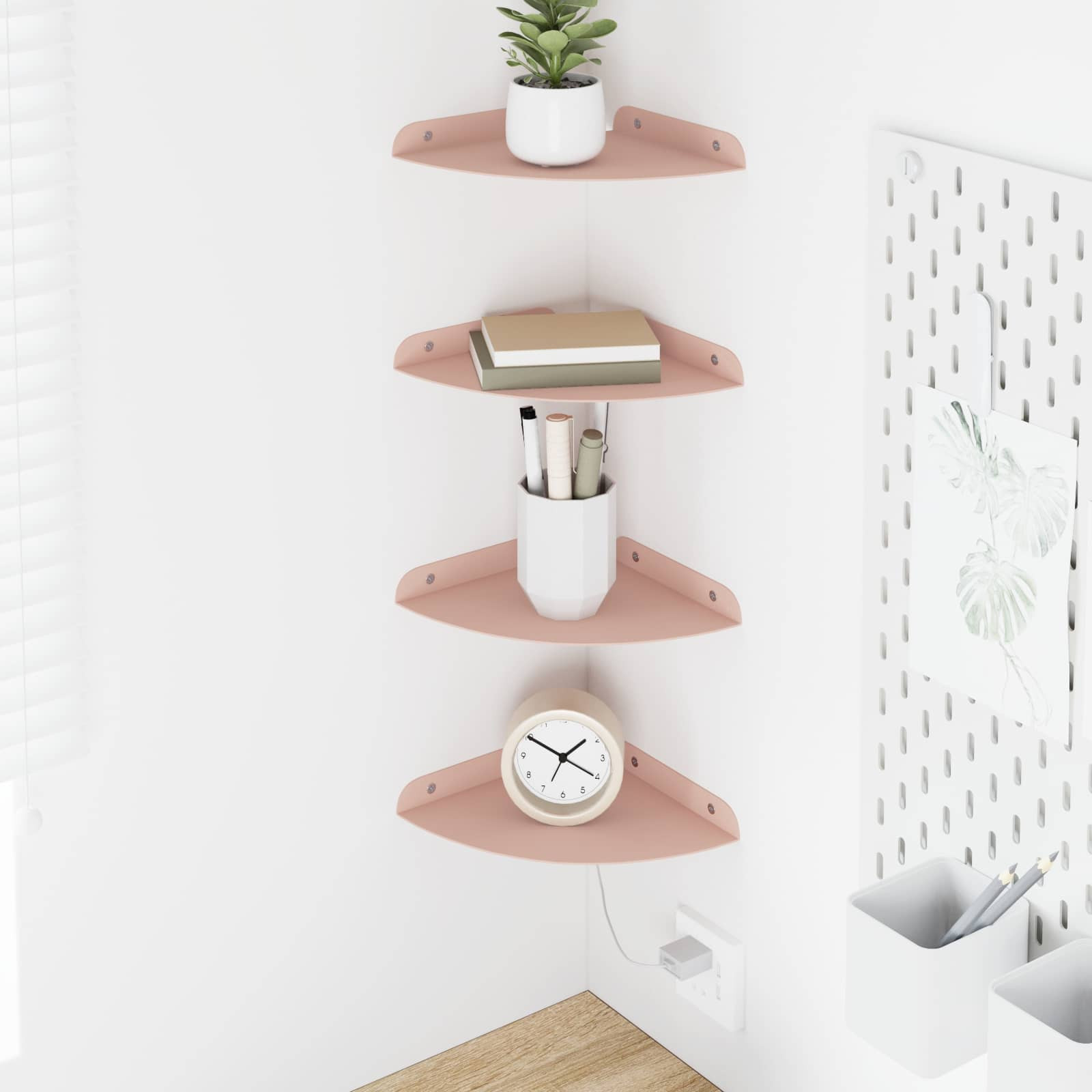 vidaXL Schwebendes Regal mit Regal 4 pcs Rosa 18 x 18 x 2 cm