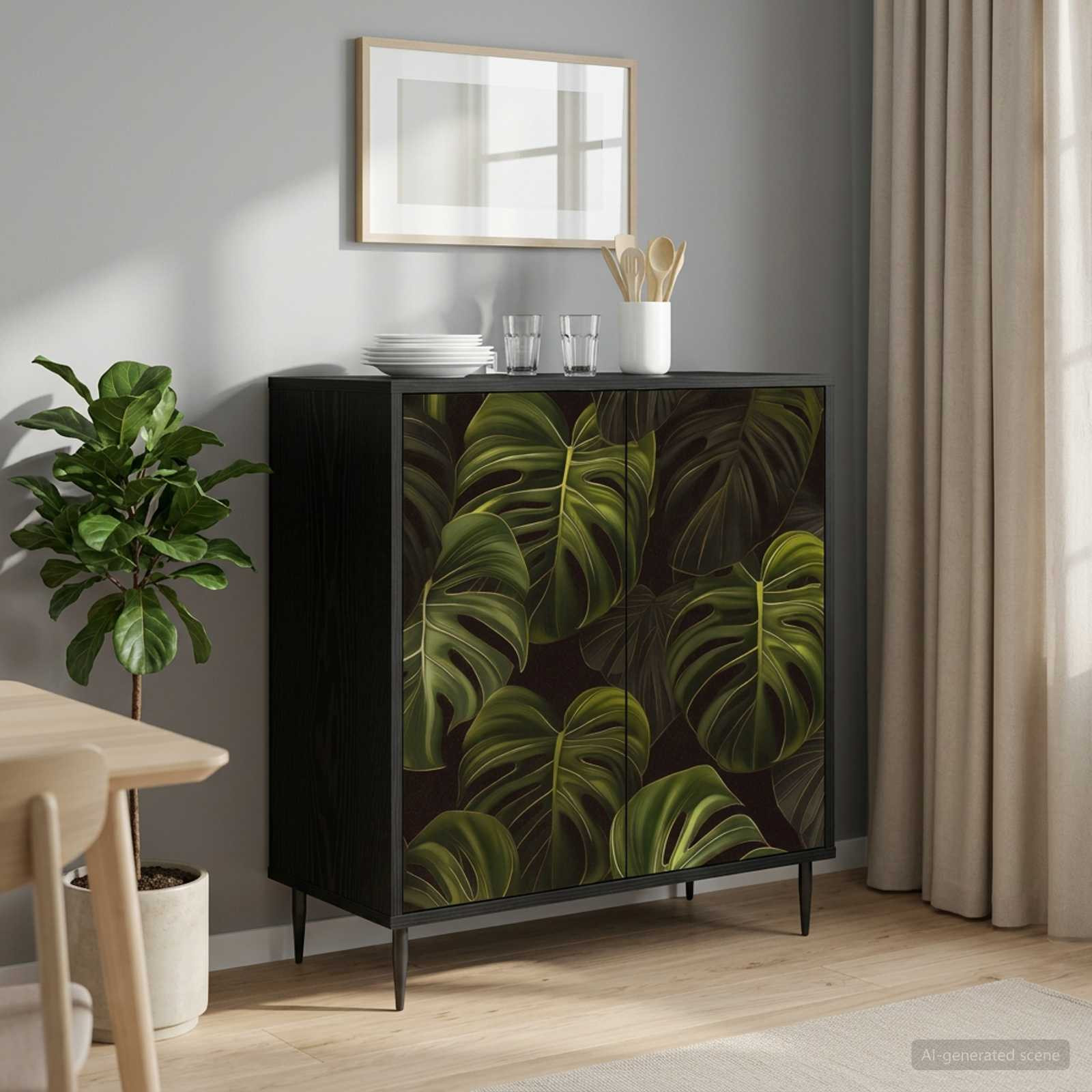 vidaXL Sideboard ELBURG Schwarz Eichen-Optik 69 x 33 x 76 cm