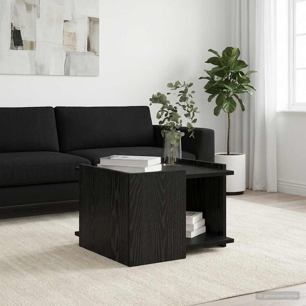 vidaXL Couchtisch Schwarze Eiche 50,5 x 50 x 33 cm Holzwerkstoff