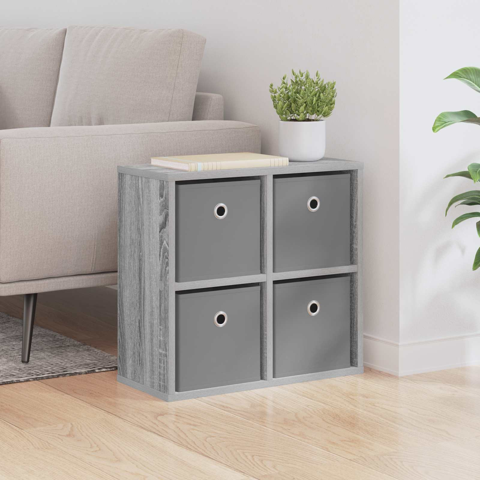 vidaXL Sideboard mit Schubladen Graues Sonoma 49,5 x 22 x 47 cm