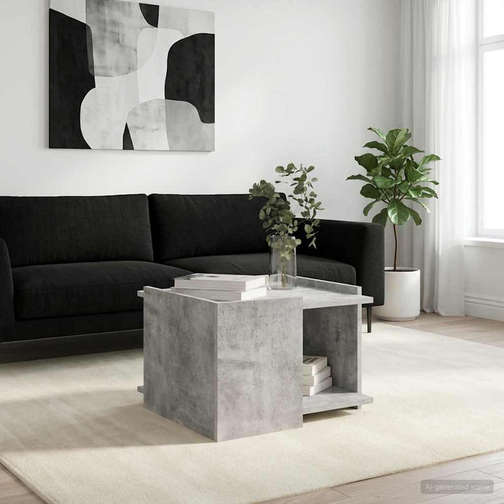 vidaXL Couchtisch Betongrau 50,5 x 50 x 33 cm Holzwerkstoff