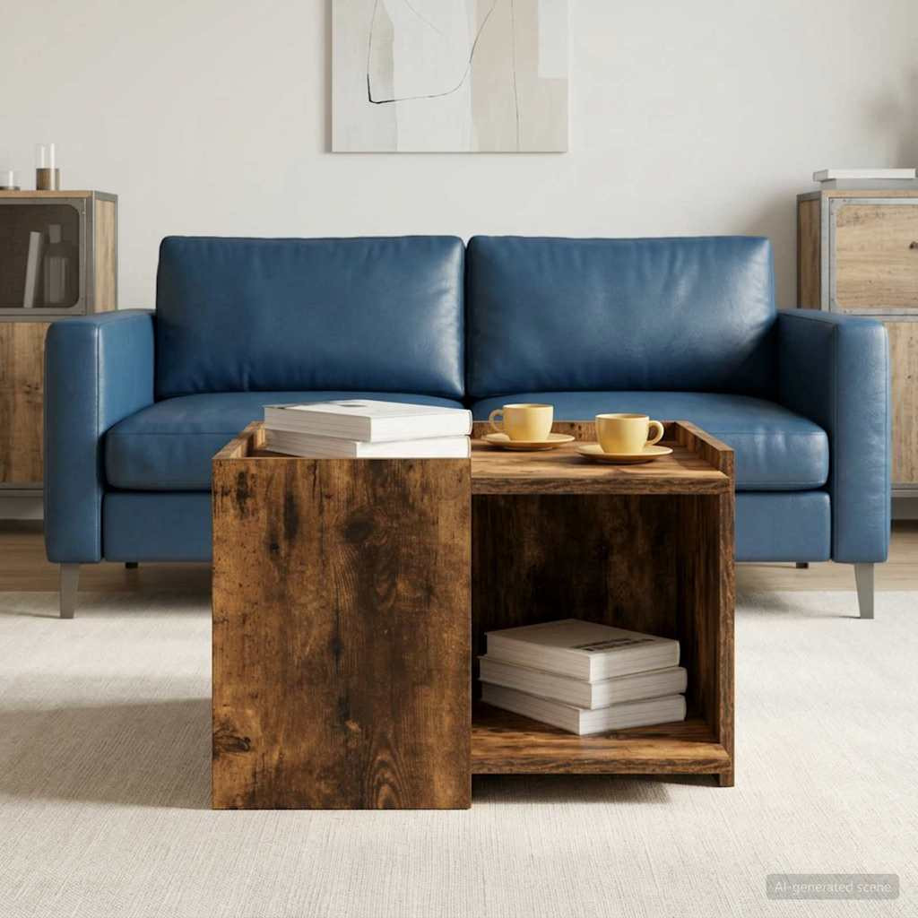 vidaXL Couchtisch Geräucherte Eiche 50,5 x 50 x 33 cm Holzwerkstoff